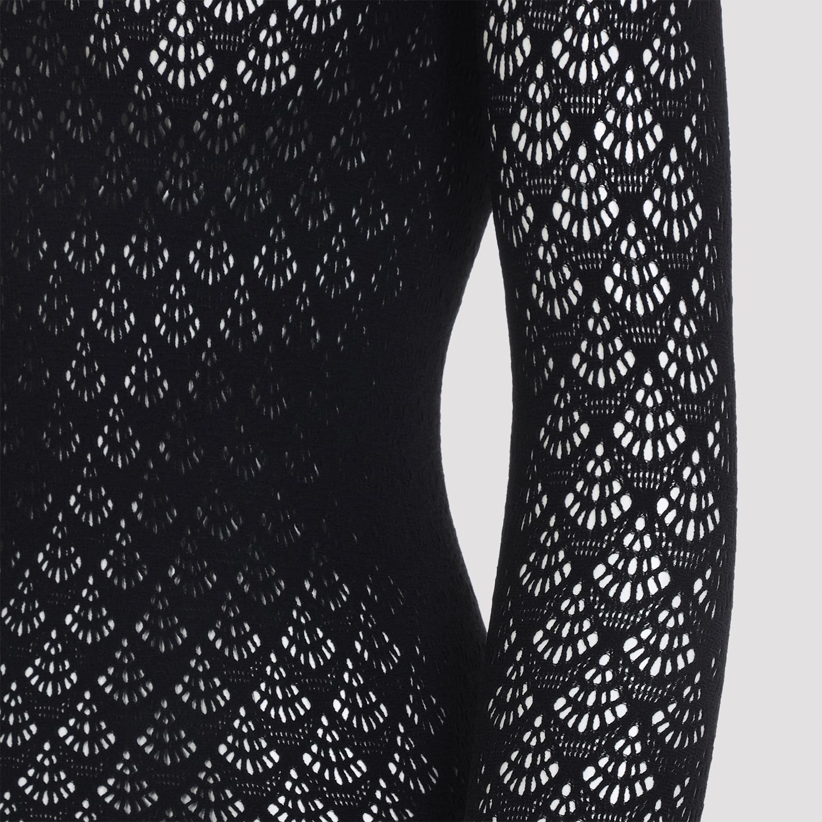 Wolford Fitted Bodysuit With Lace Detailing And High Neckline In Black