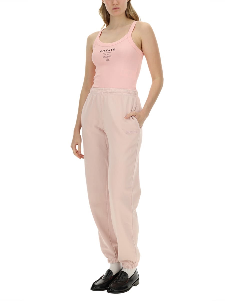 Shop Rotate Birger Christensen Tank Top With Logo In Pink