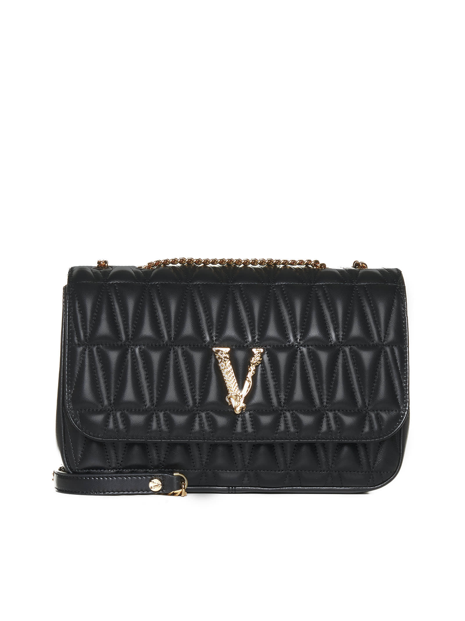 VERSACE QUILTED NAPPA CROSSBODY BAG