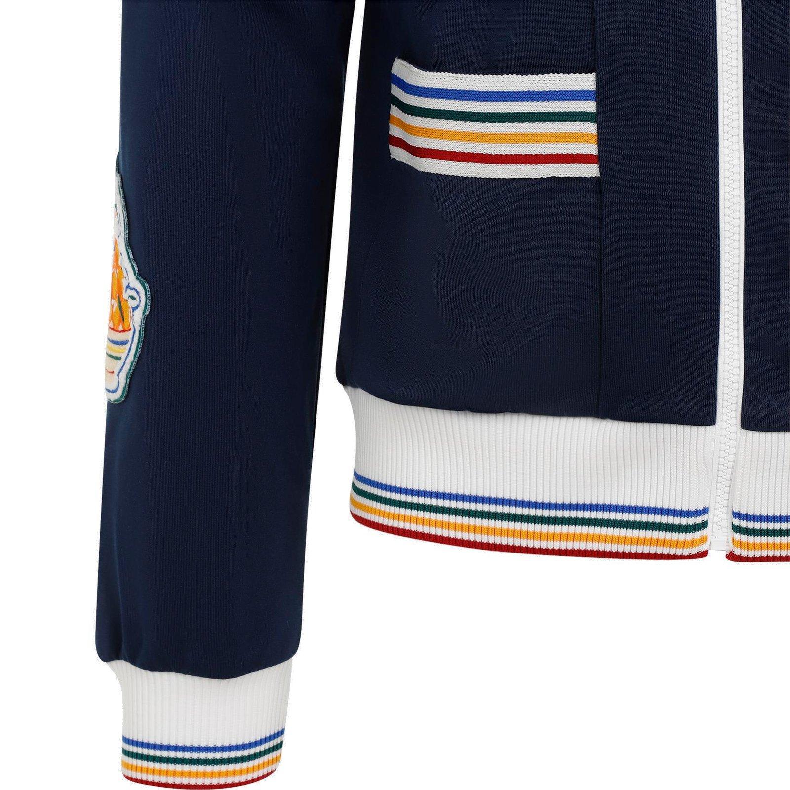 Shop Casablanca Varsity Track Jacket In Blue