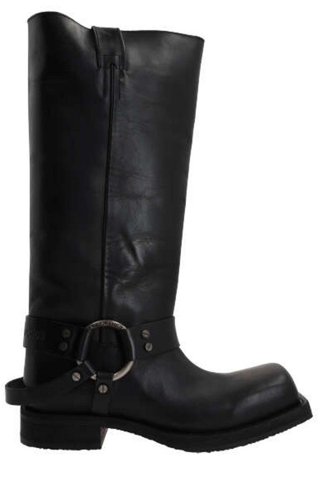 Shop Acne Studios Square Toe Pull-on Boots In Black