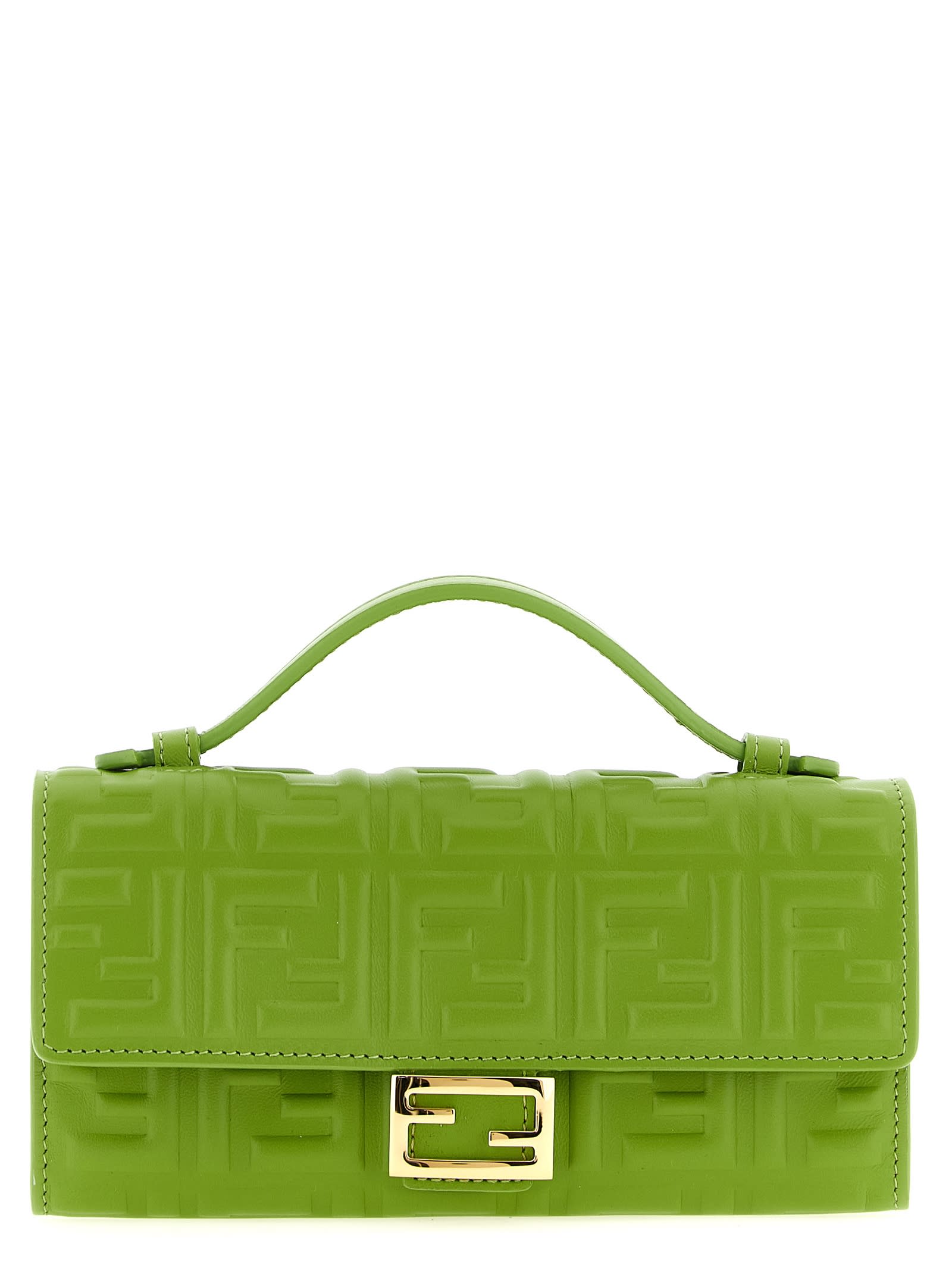 Fendi Continental Baguette Wallet On Chain In Green