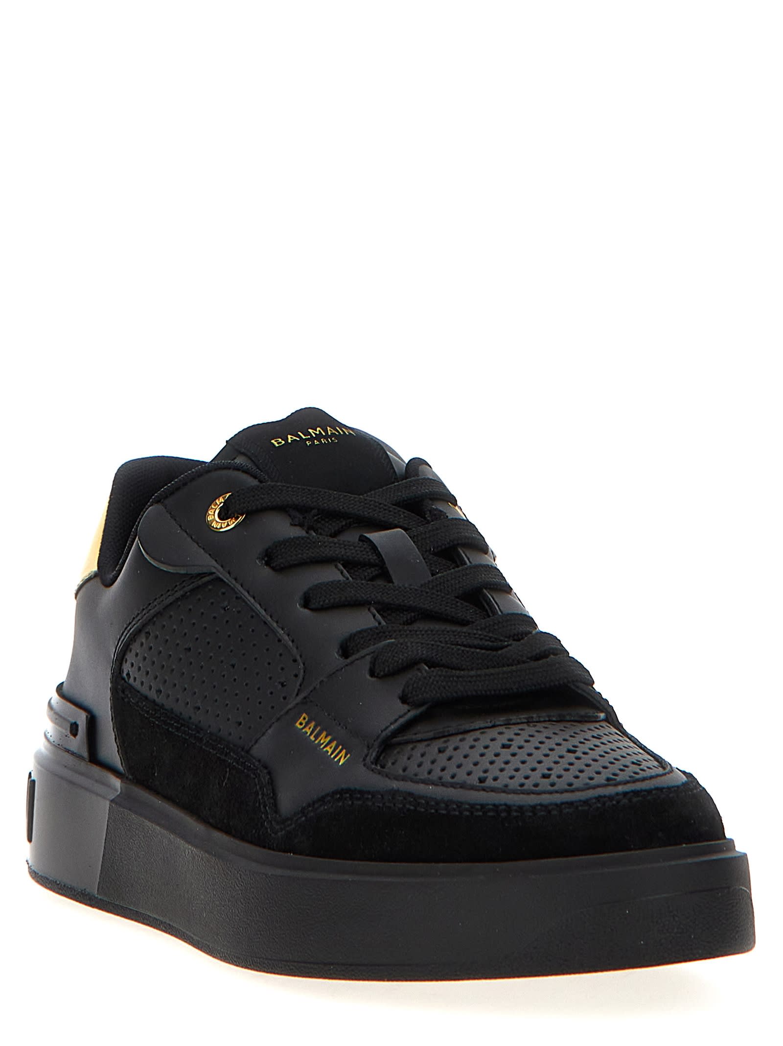 Shop Balmain B-court Flip Sneakers In Black