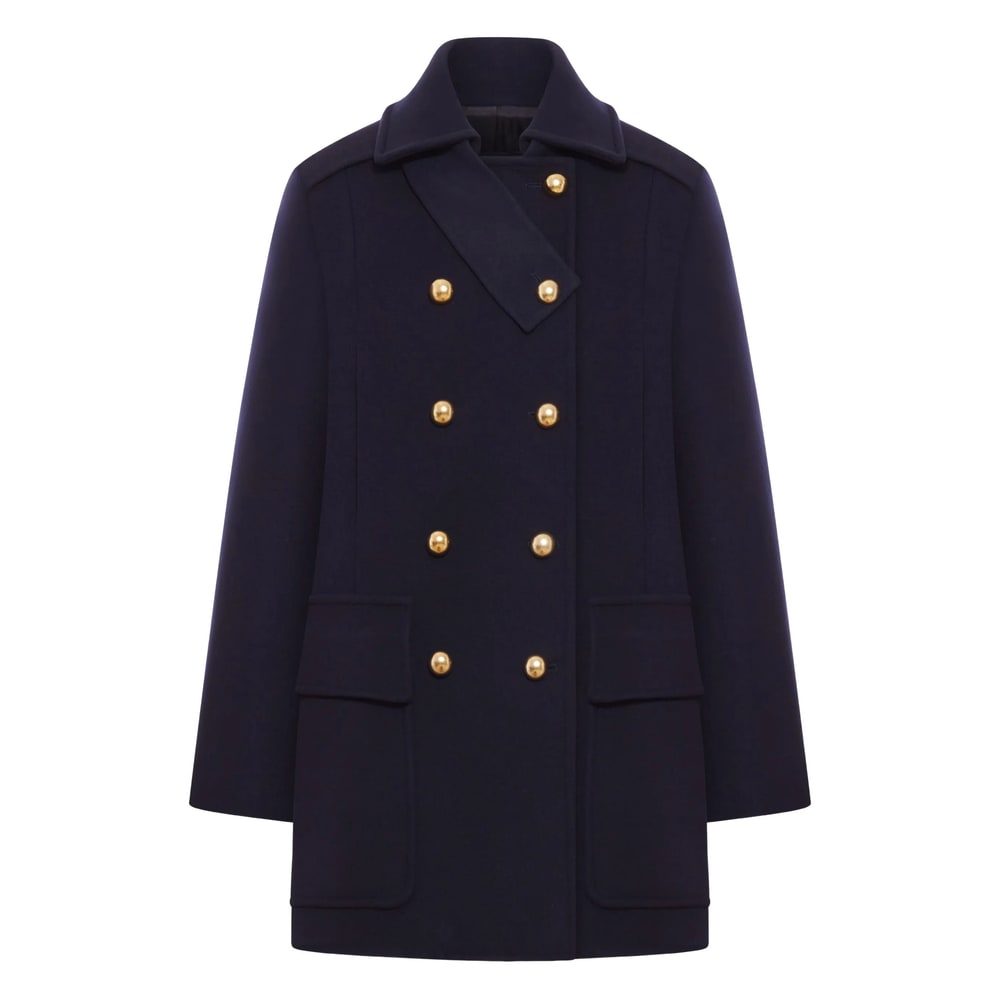 The Seafarer Vitamin Double-breasted Coat In Animal Print