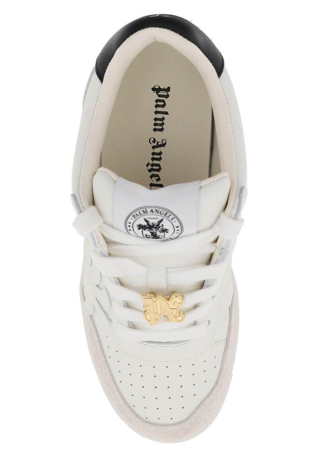 Shop Palm Angels Palm Beach University Low-top Sneakers In White White (white)