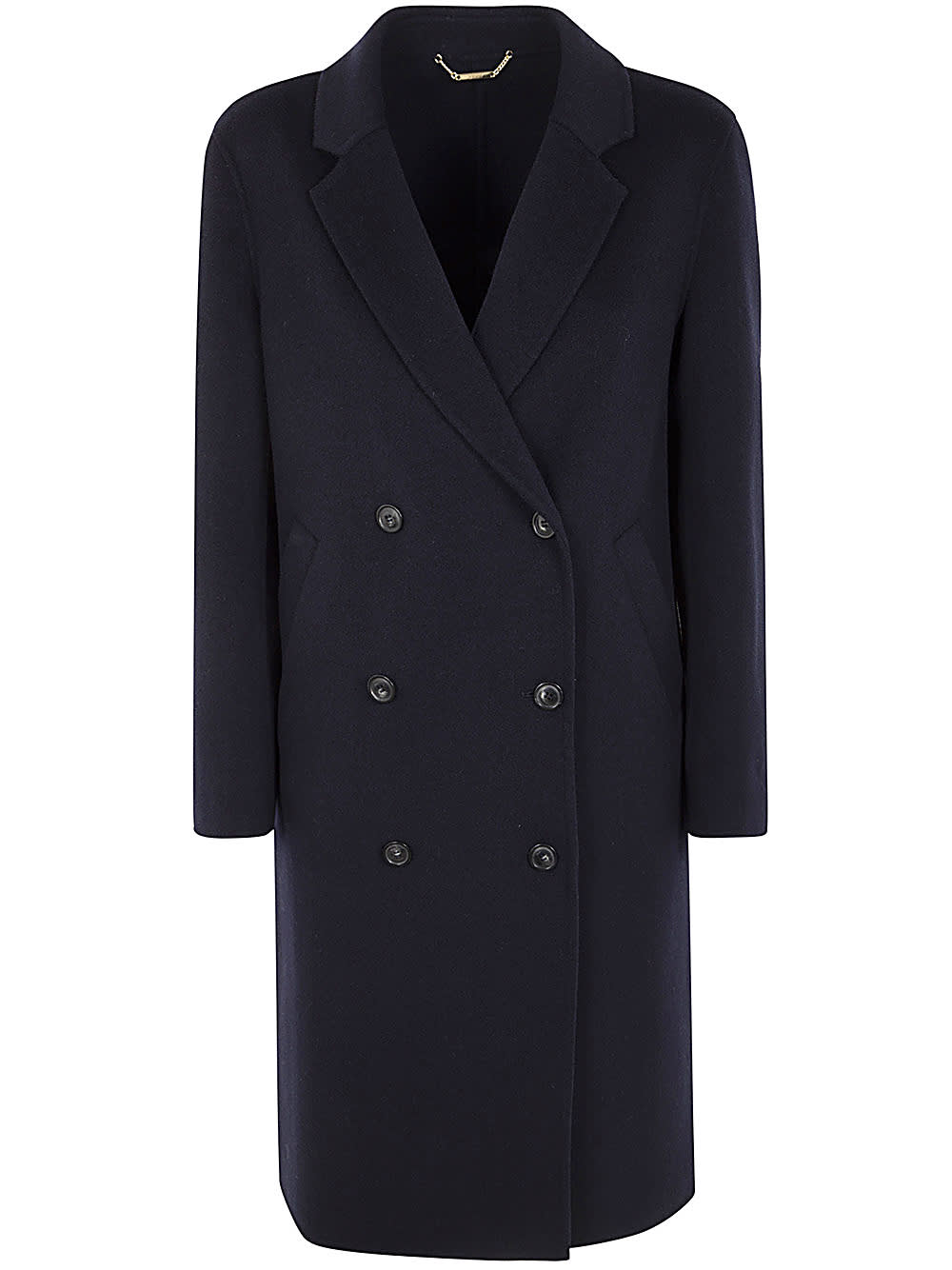 Shop Seventy Double Breasted Coat In Blue