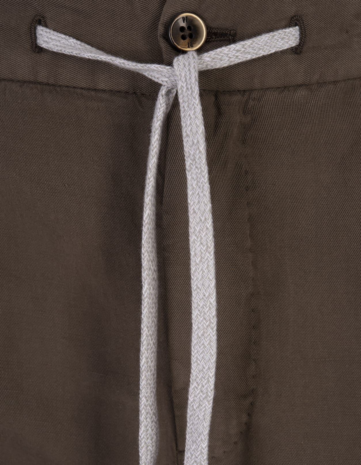 Shop Pt01 Brown Linen Blend Soft Fit Trousers