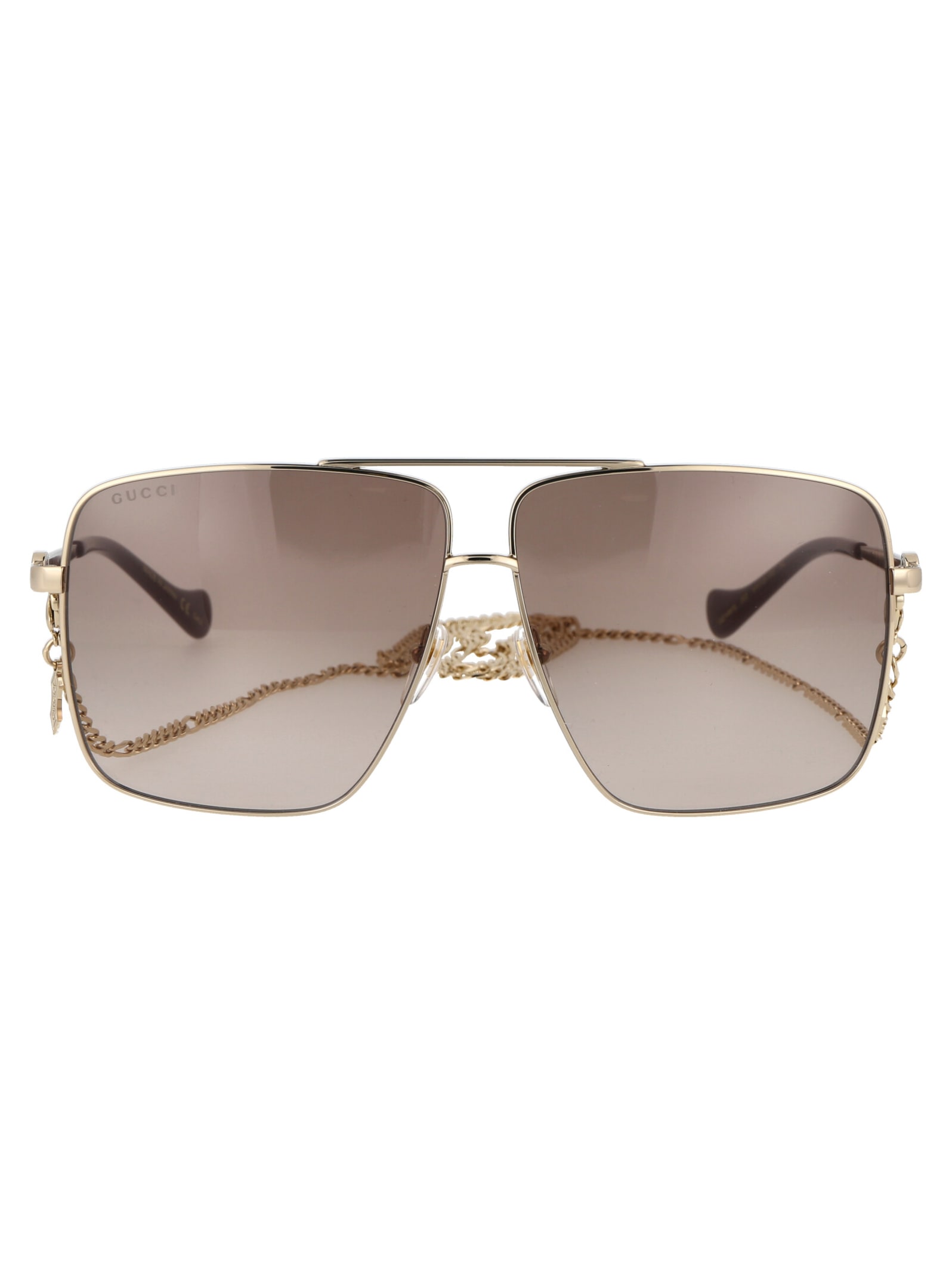 Gucci Gg1087s Sunglasses In 002 Gold Gold Brown