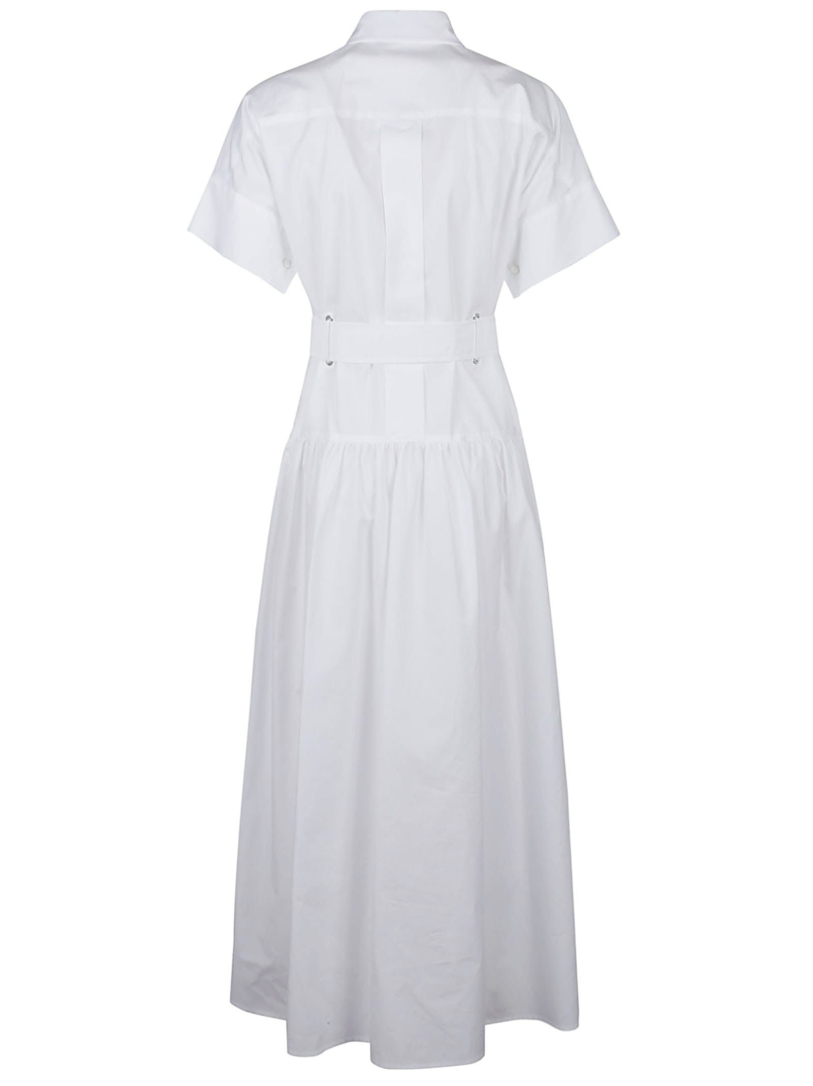 Max Mara Agoraio Cotton Chemisier Dress In Bianco Ottico