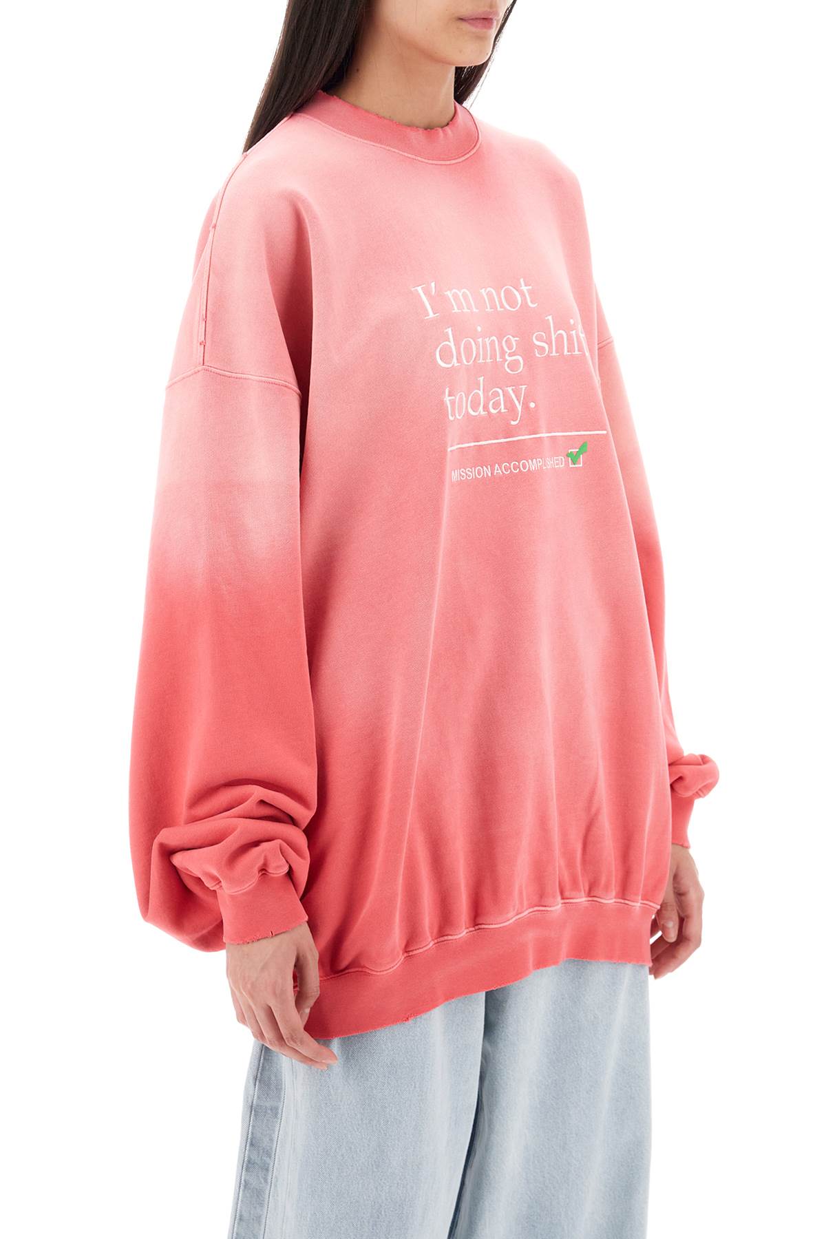 Vetements Not Doing Shit Today Sweatshirt In Fuchsia | ModeSens