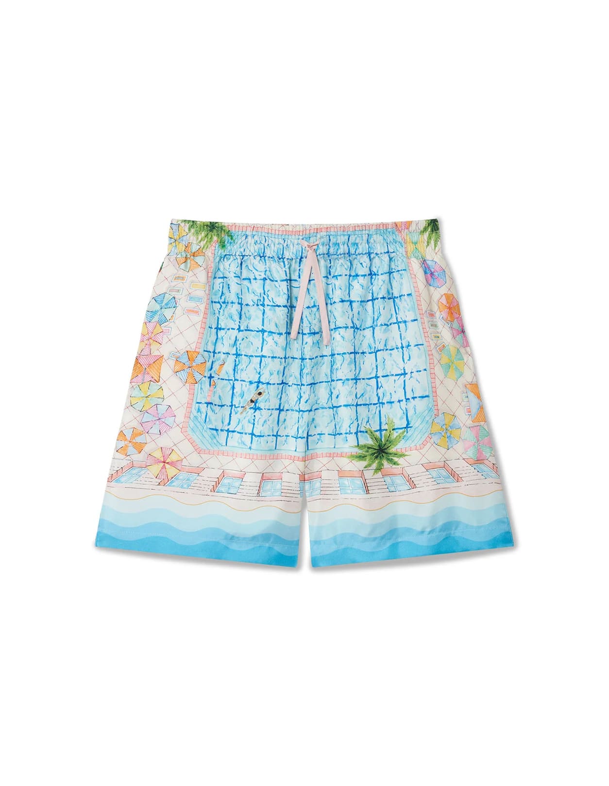 Shop Casablanca Le Plongeon Silk Shorts In Multicolour