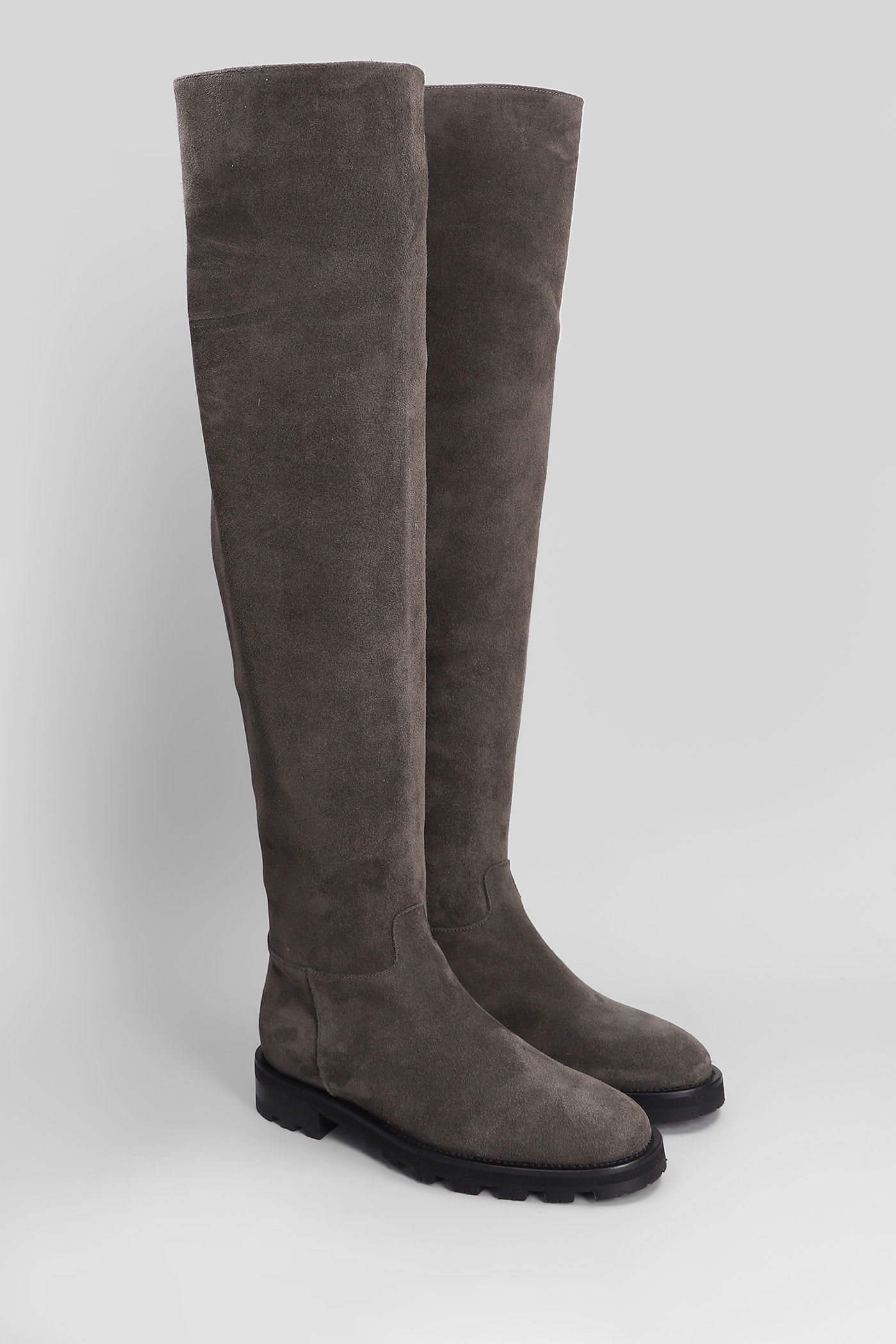 Roberto Festa Luz Low Heels Boots In Dark Brown Suede In Multi