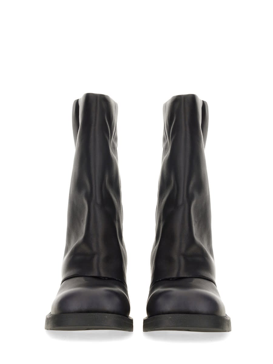 Ash Tijuana Draped Black Calf Leather Ankle Boots In Black