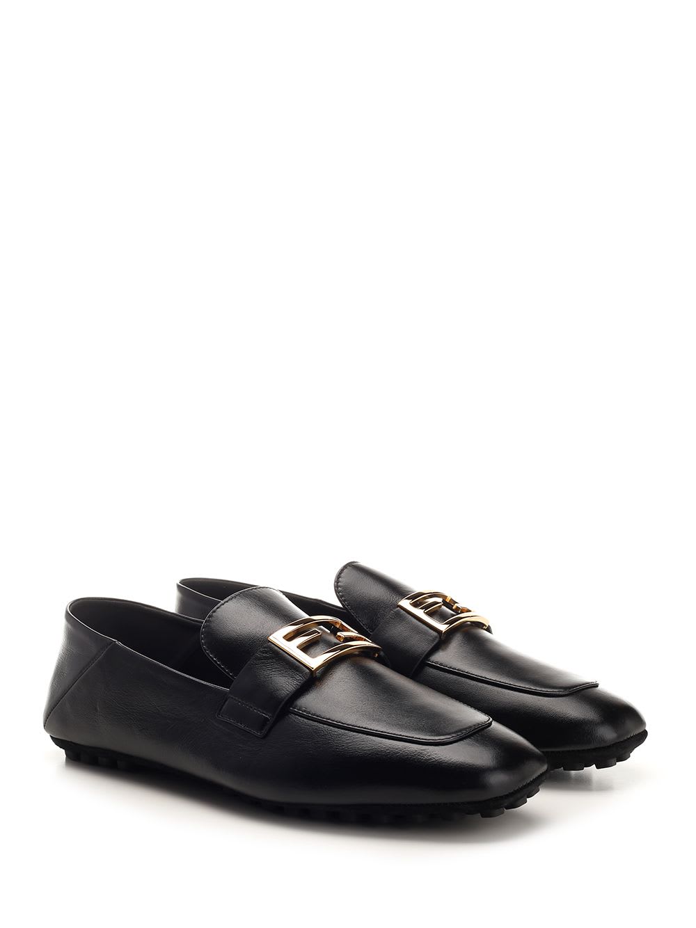 Shop Fendi Baguette Loafer With Ff Motif In Black