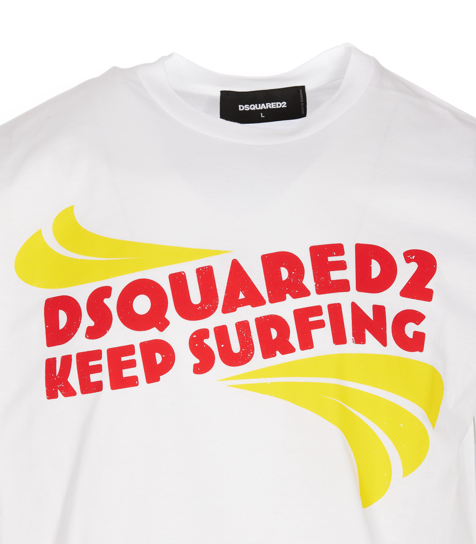 Dsquared2 Keep Surfing Cotton T-shirt In White