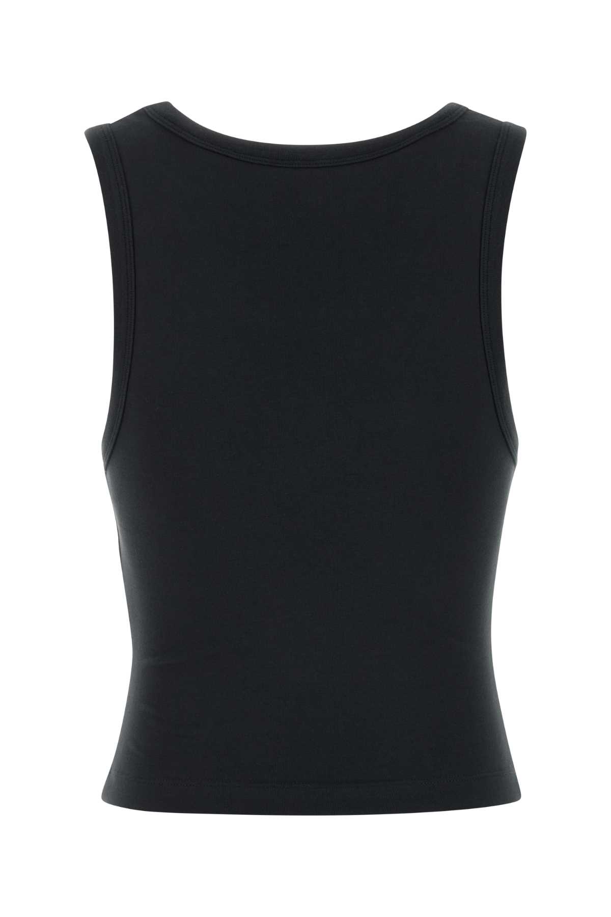 Entire Studios Womens Cropped Scoop-neck Stretch-cotton Tank Top Soot