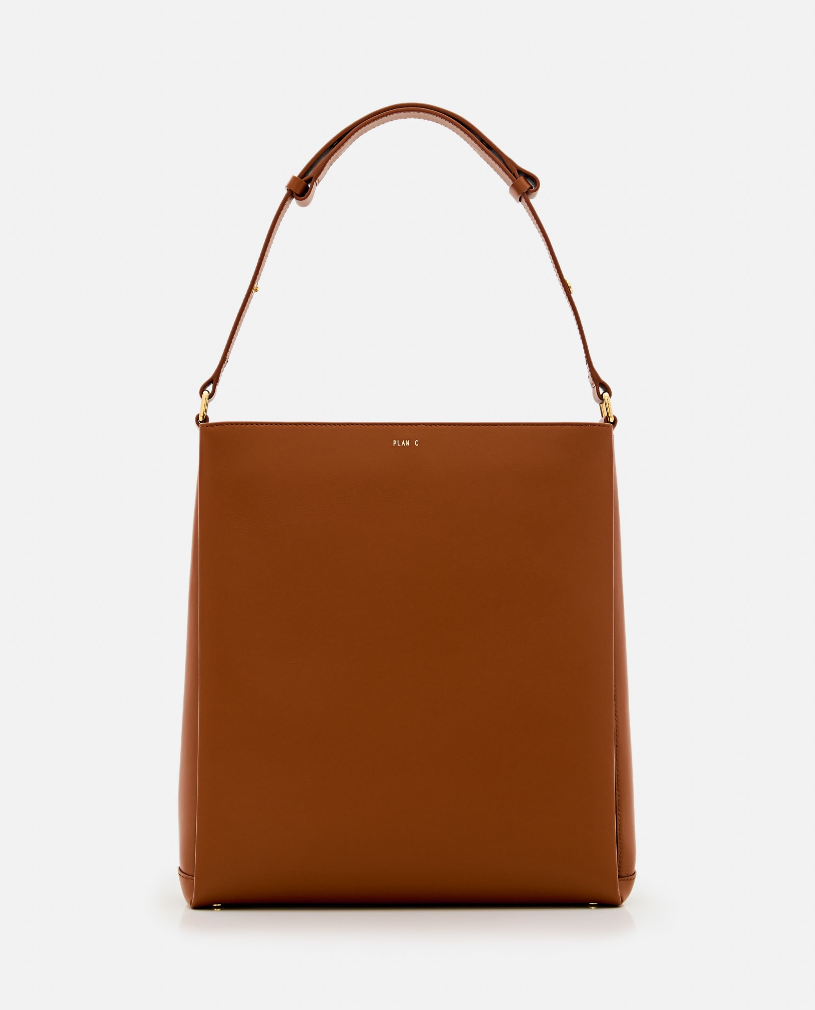 Shop Plan C Shopper Leather Bag In Brown