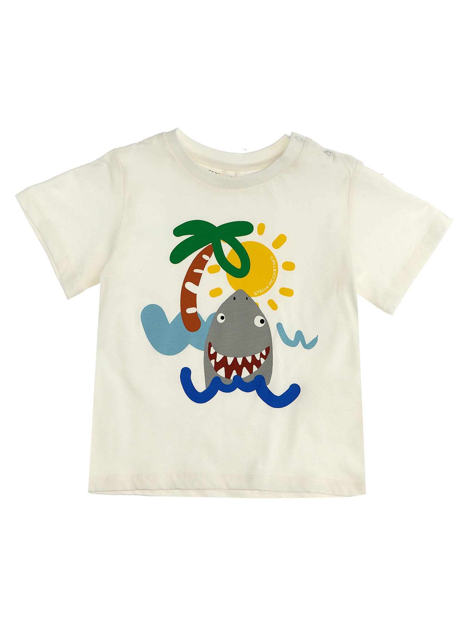 Stella Mccartney Babies' Printed T-shirt In Avorio