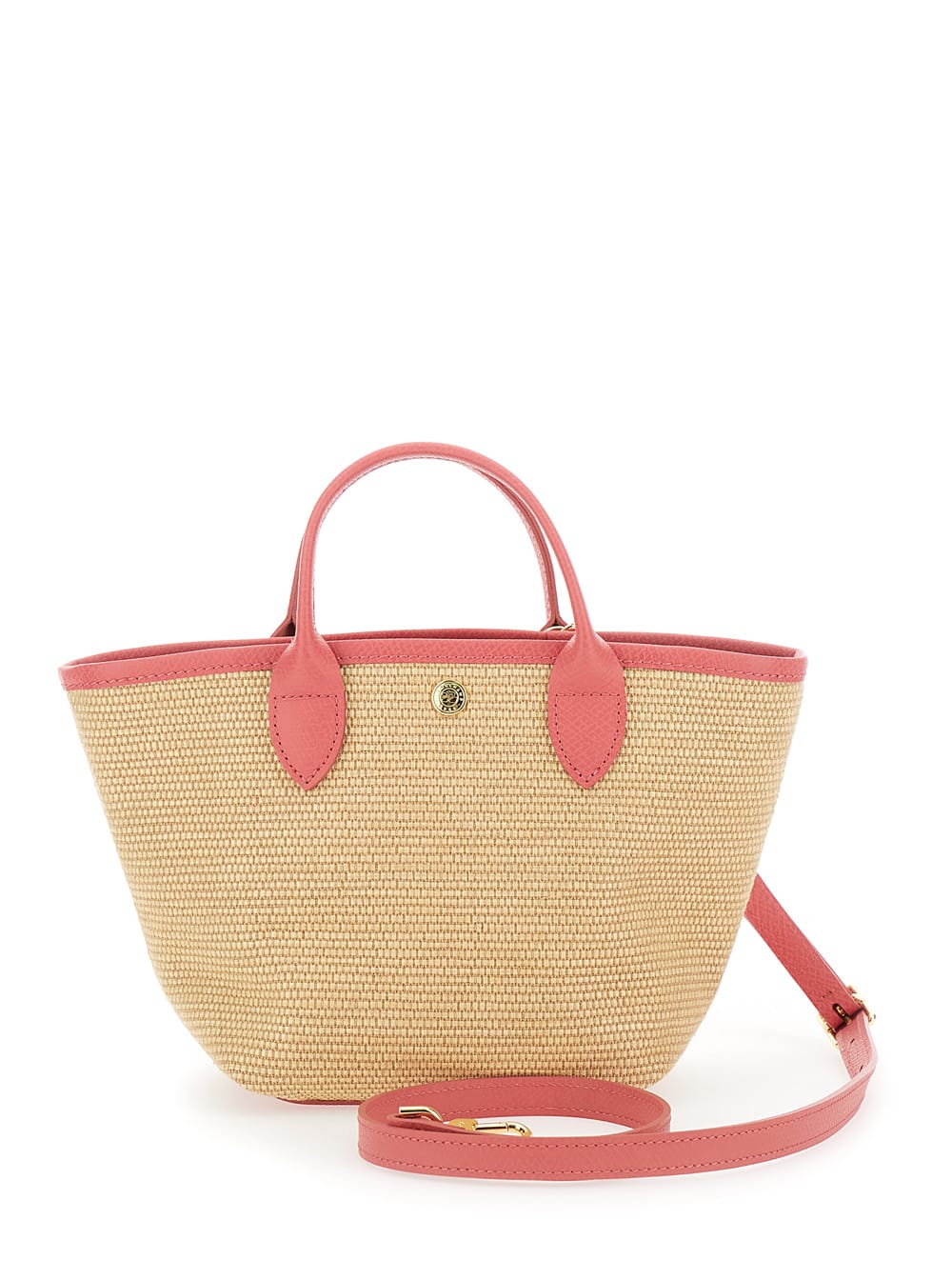 Longchamp Le Pliage Xs Pink Handbag With Logo Embossed On The Front In Fabric And Leather Blend Woman In Blush
