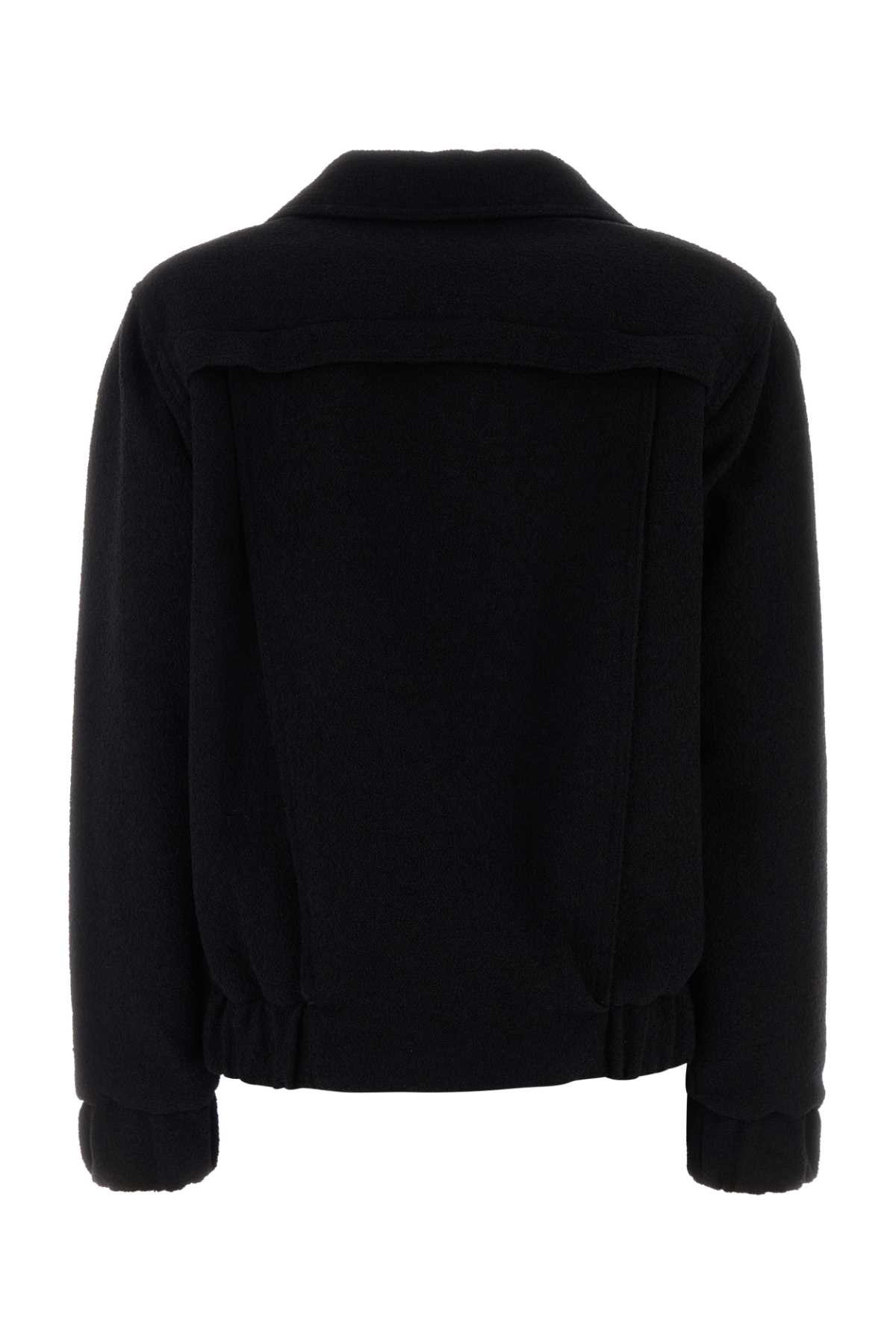 Alessandra Rich Black Boucle Oversize Bomber Jacket In Black