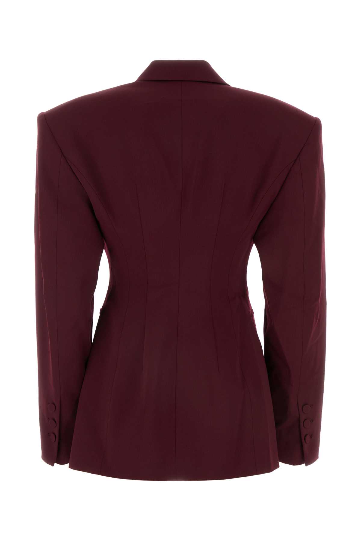 Shop The Andamane Burgundy Stretch Polyester Blend Ottavia Blazer In Cabernet