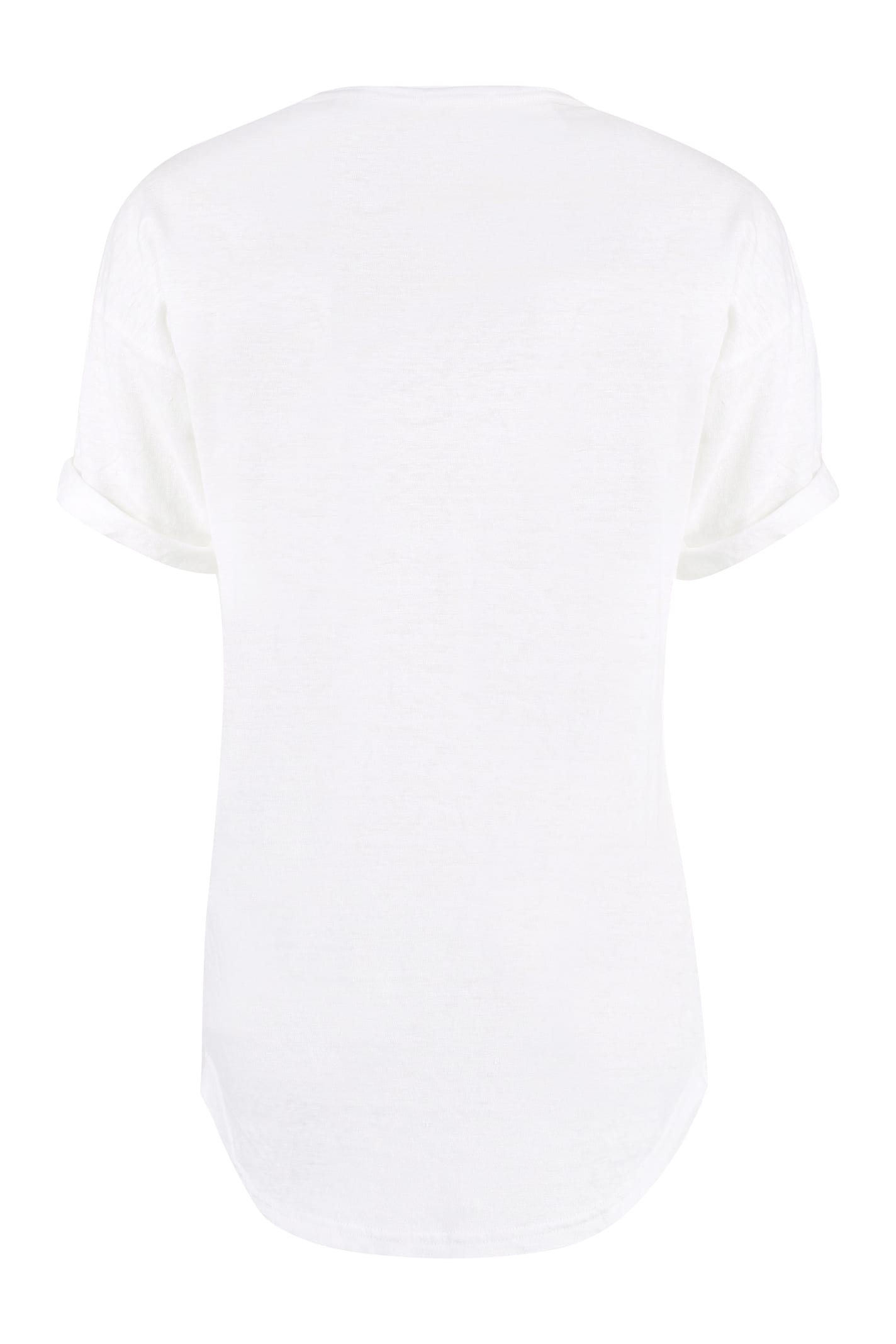 Isabel Marant Étoile Isabel Marant Etoile Koldi Logo Print Linen T-shirt In White
