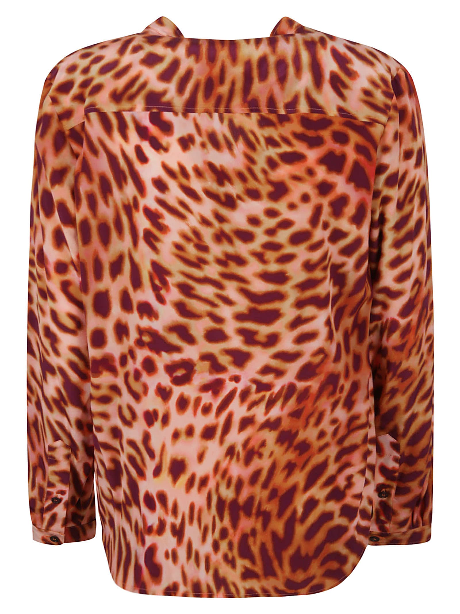 Stella Mccartney Leopard-print Silk Crepe De Chine Shirt In Martini Pink