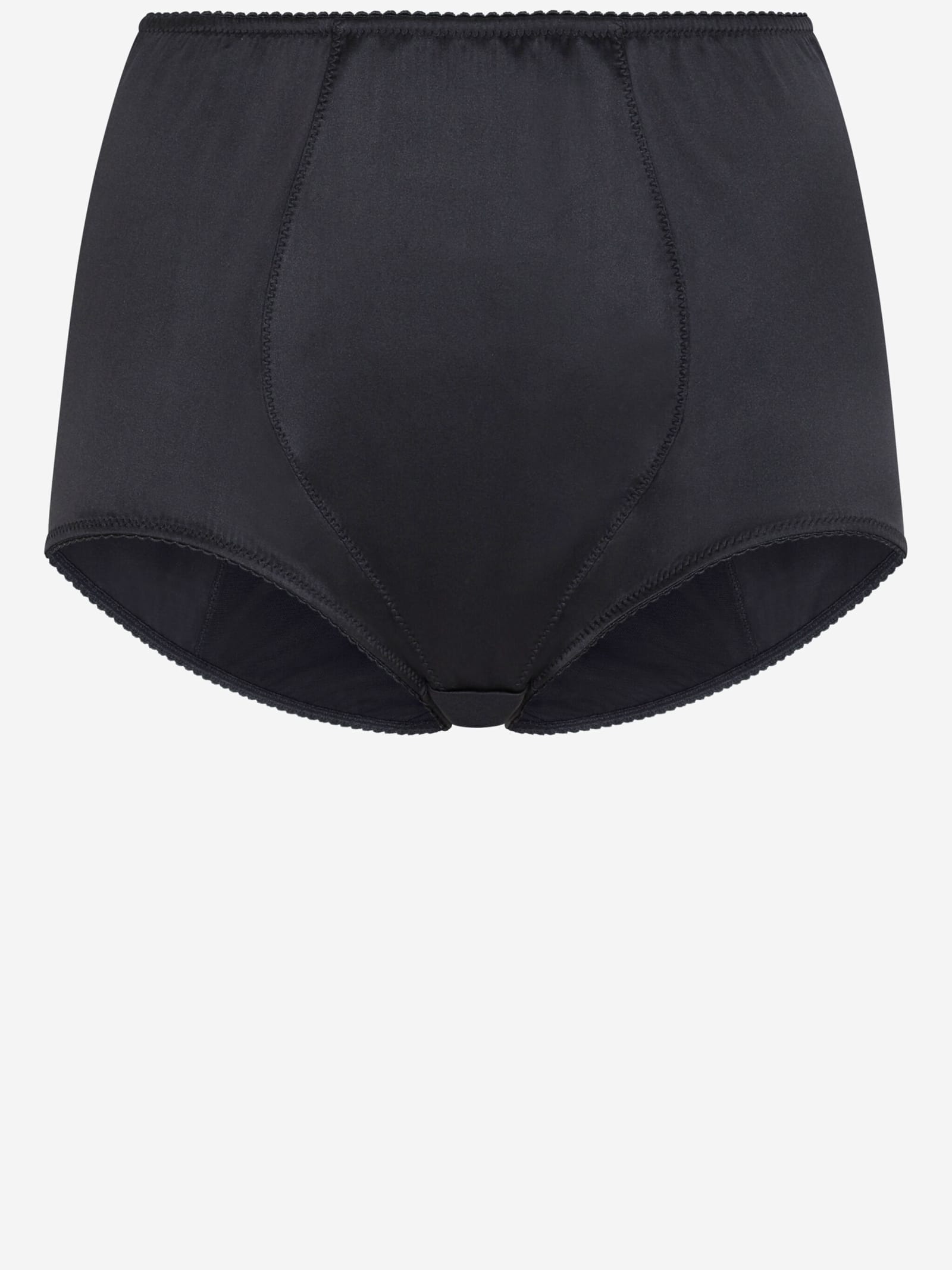 Dolce & Gabbana Satin-finish High-waisted Briefs In Black