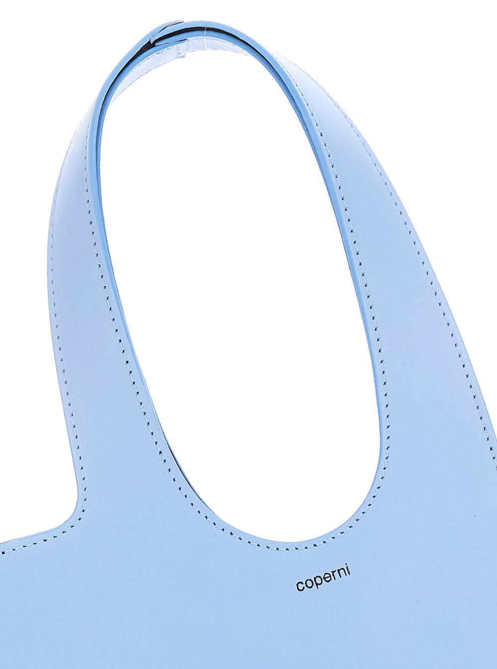 COPERNI BABY HEART BLUE HEART SHAPED CROSSBODY BAG WITH ADJUSTABLE AND REMOVABLE SHOULDER STRAP IN LEATHER W