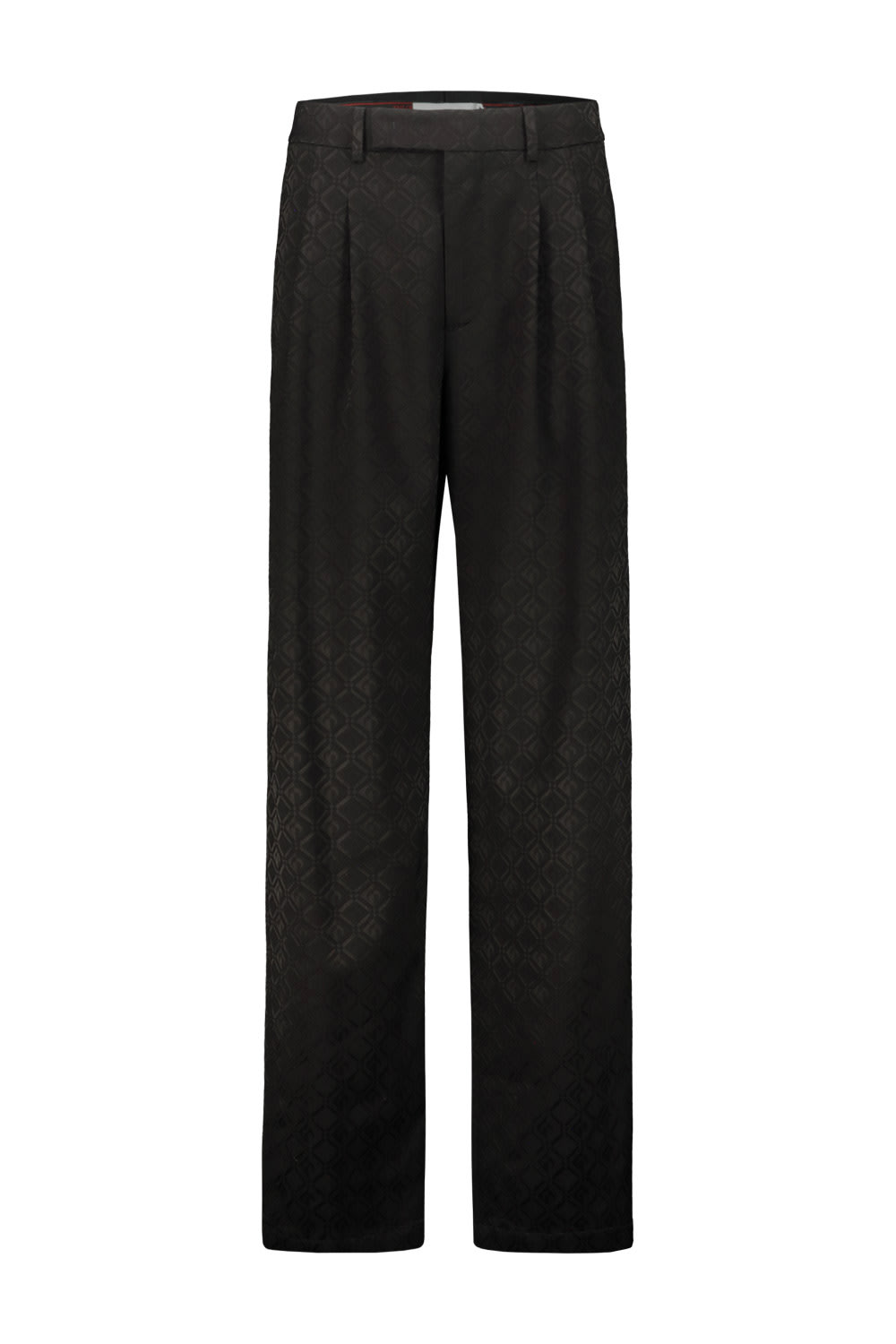 Marine Serre Moon Diamond Jacquard Tailoring Wide Pleated Trousers In Black