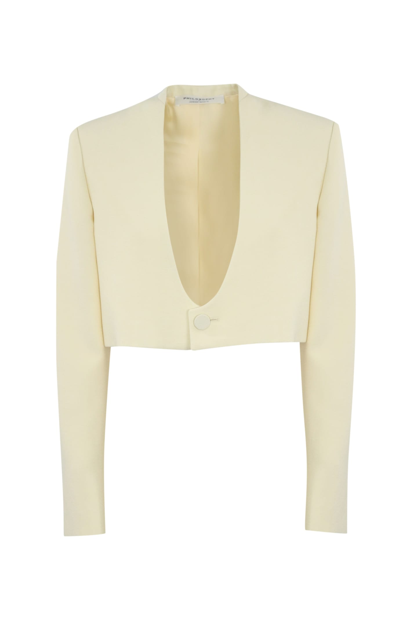 Cropped Jacket In Grain De Poudre