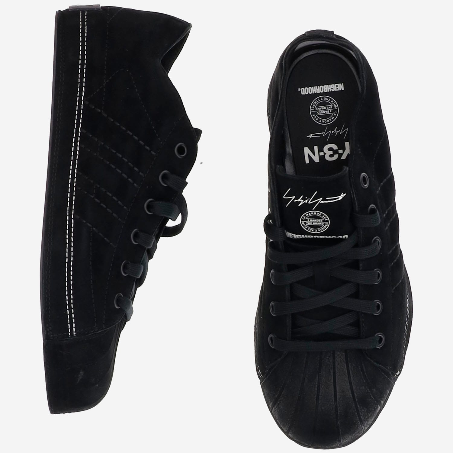 Y-3 Black Leather Nizzastar Lo Sneakers In Black