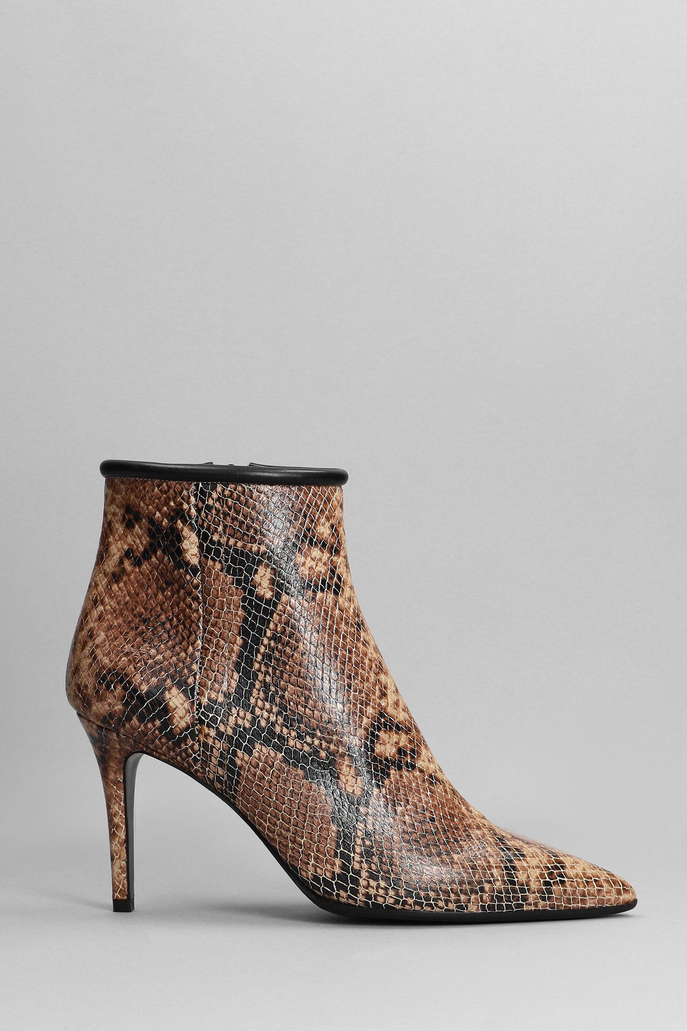 Fabio Rusconi high heels ankle boots in python print leather