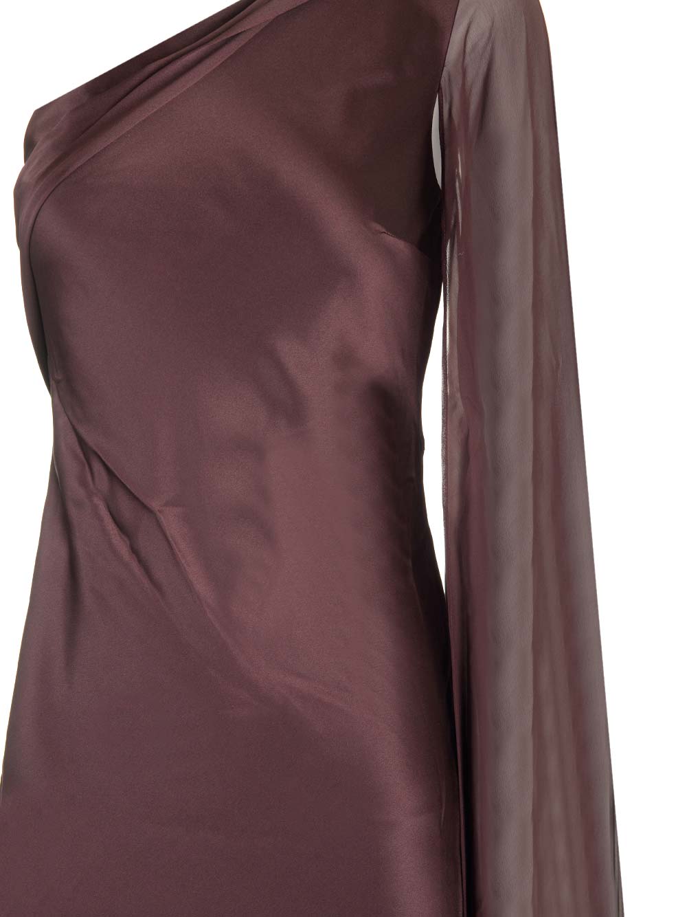 Shop Roland Mouret Silk Gown Dress In Brown