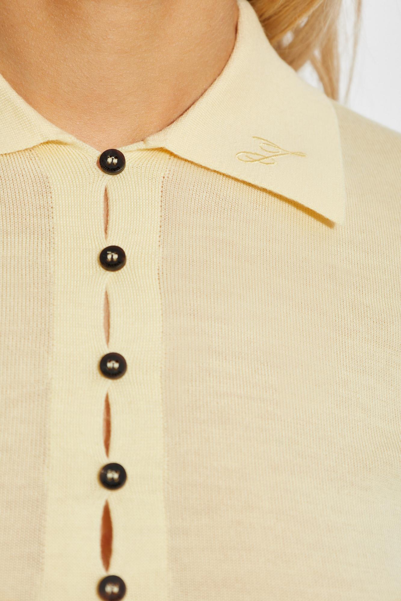 Jacquemus Merino Wool Polo Sweater Merino ml In Neutral