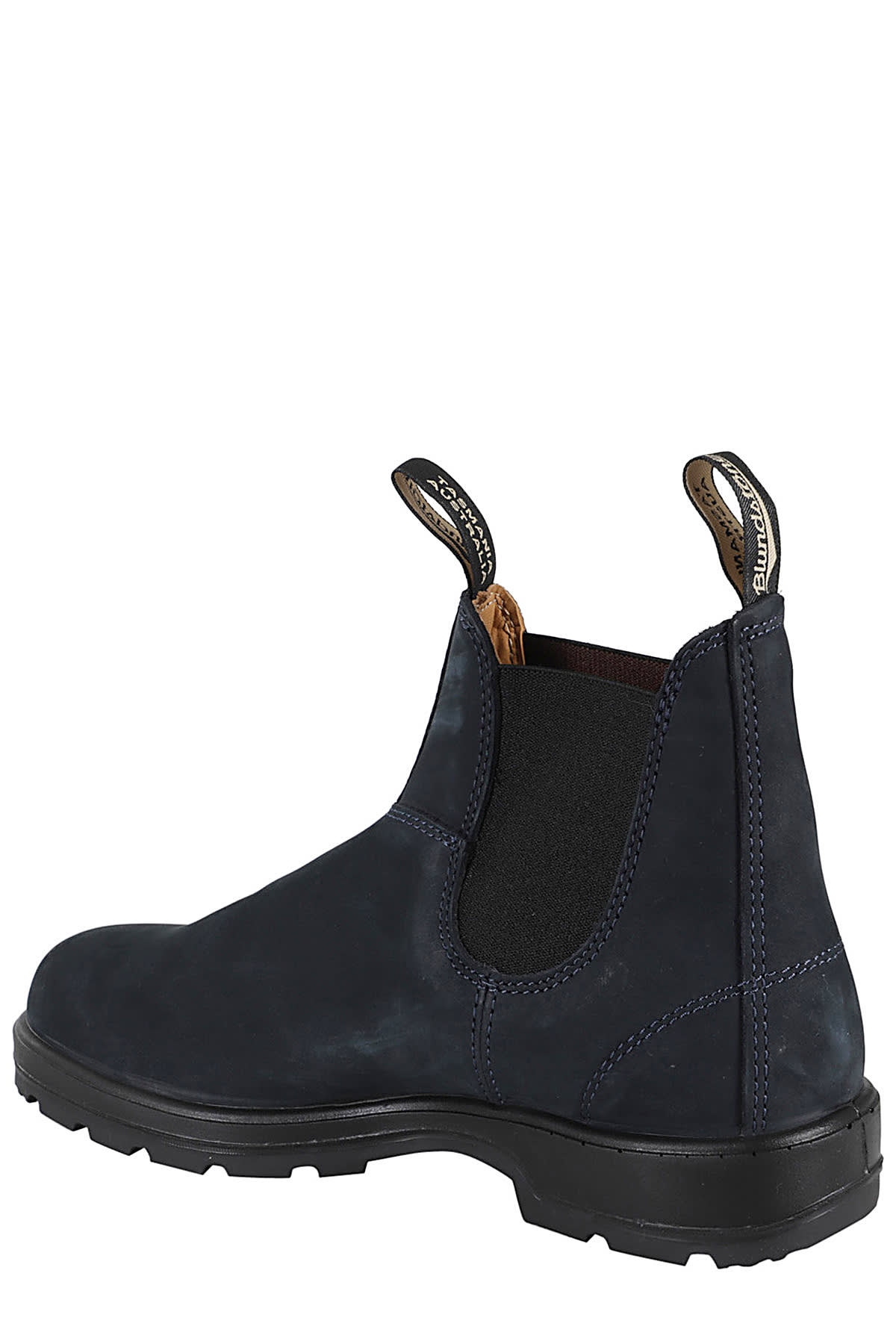 Blundstone Suede Ankle Boot With Elastic Inserts In Navy Nubuck