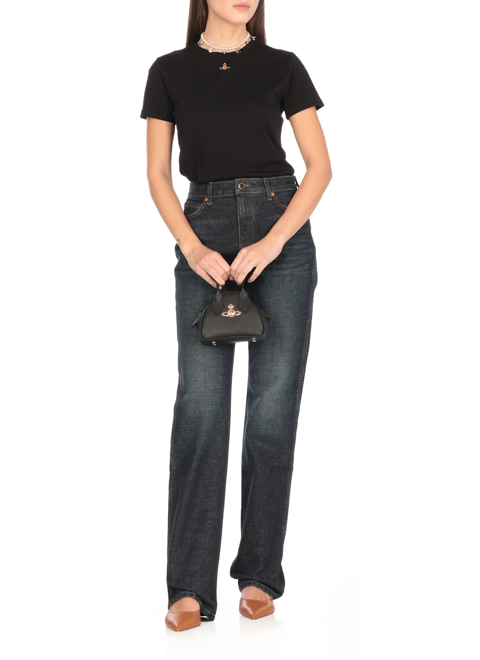 Vivienne Westwood Black Celestial Embroidered T-shirt In Black