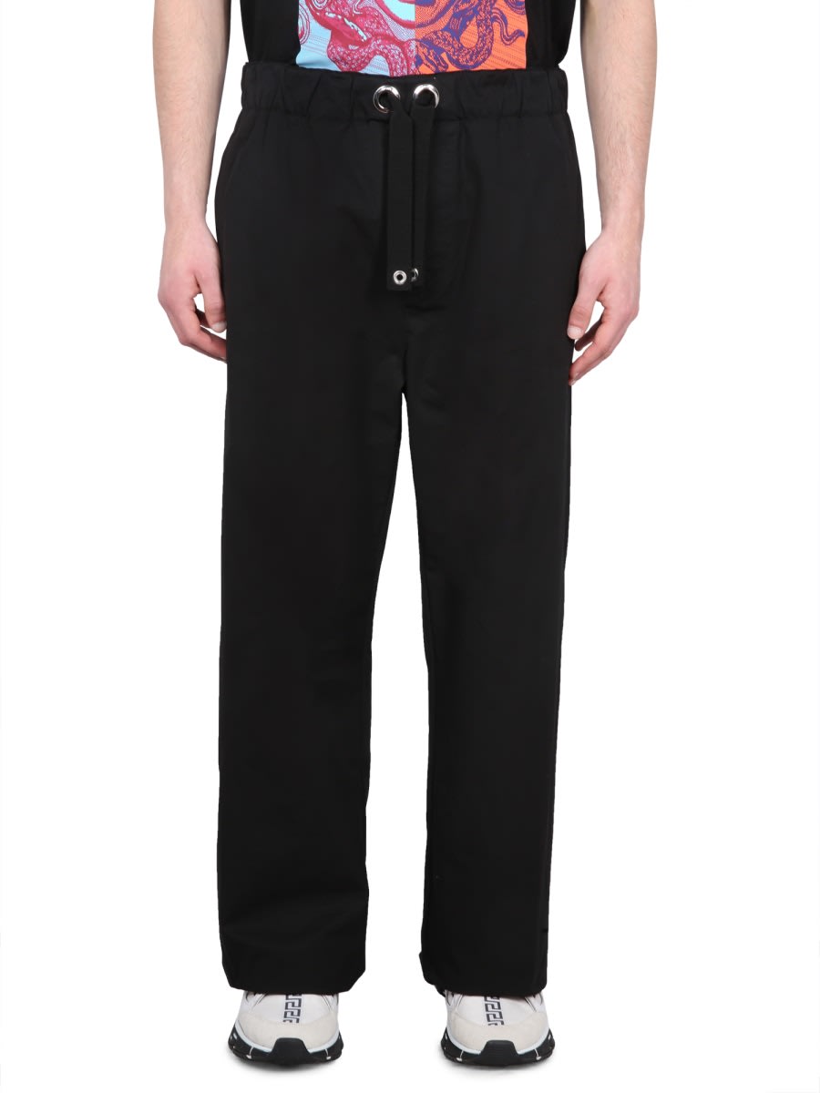 Versace Drawstring-fastening Cotton Track Pants In Black