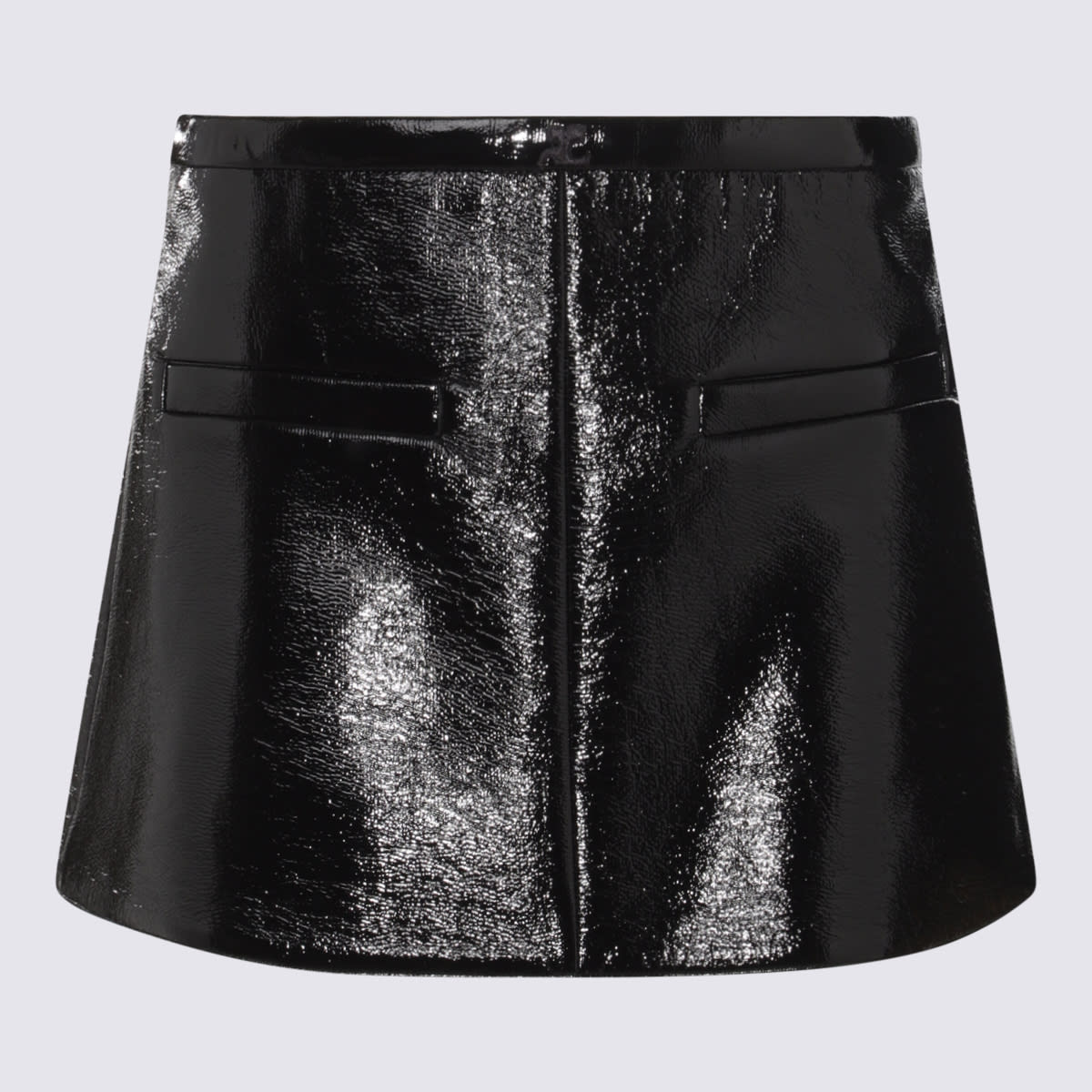 Courrèges Black Vynil Heritage Mini Skirt