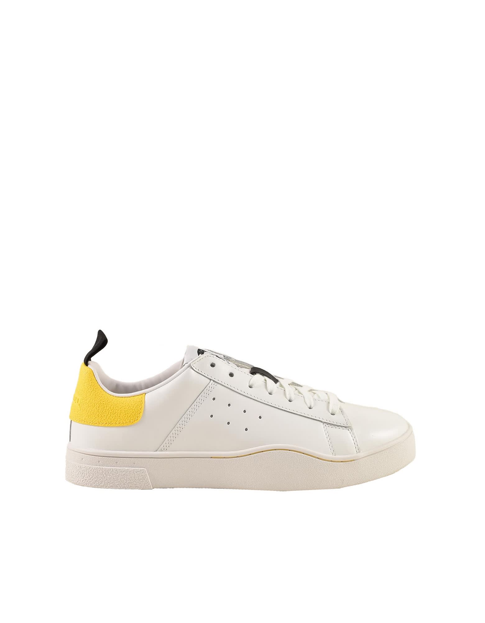 Diesel Mens White / Yellow Sneakers
