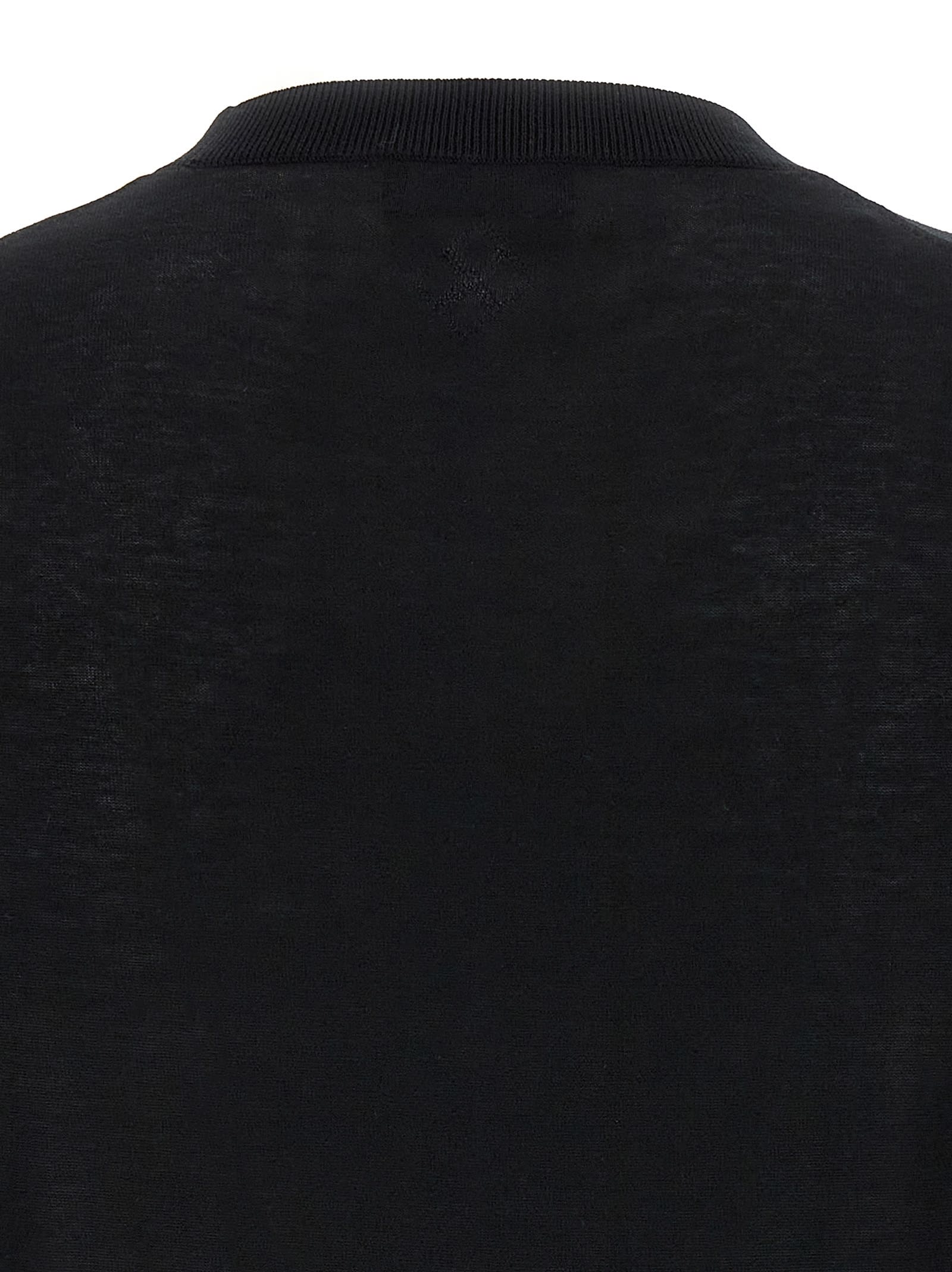 Ballantyne Black R Neck Sweater In Black