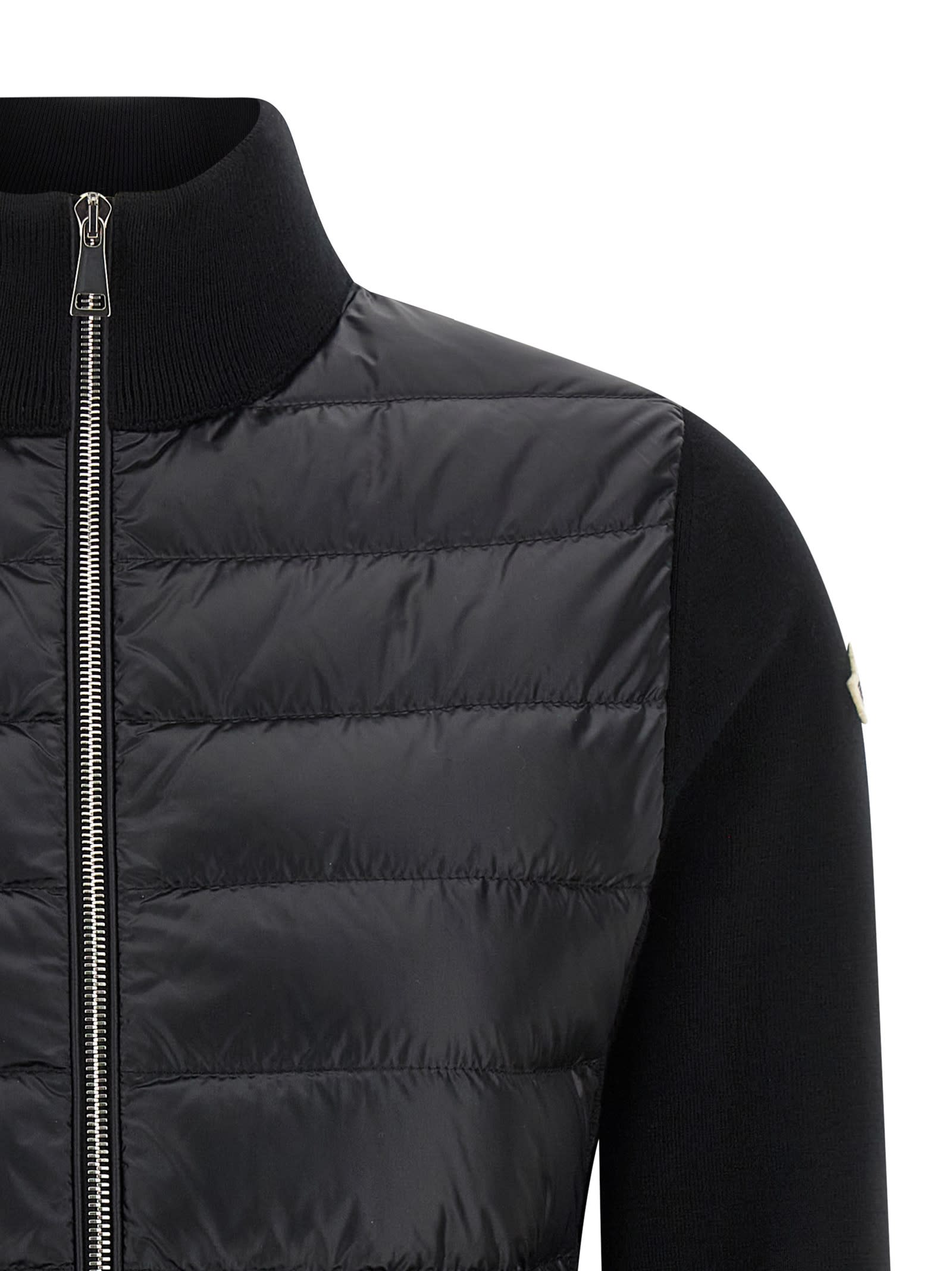 Moncler Women Nylon Down Jacket With Virgin Wool Inserts In Multi