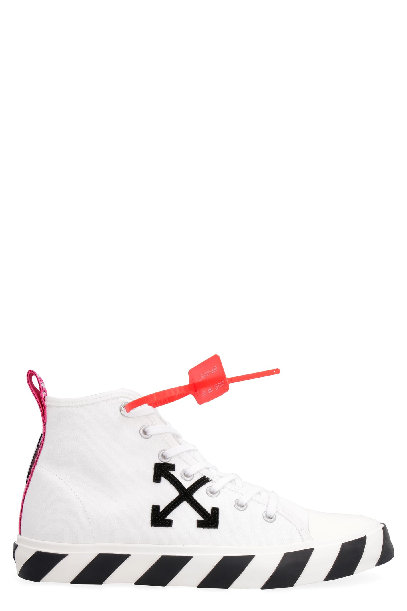 OFF-WHITE CANVAS MID-TOP SNEAKERS,11353232