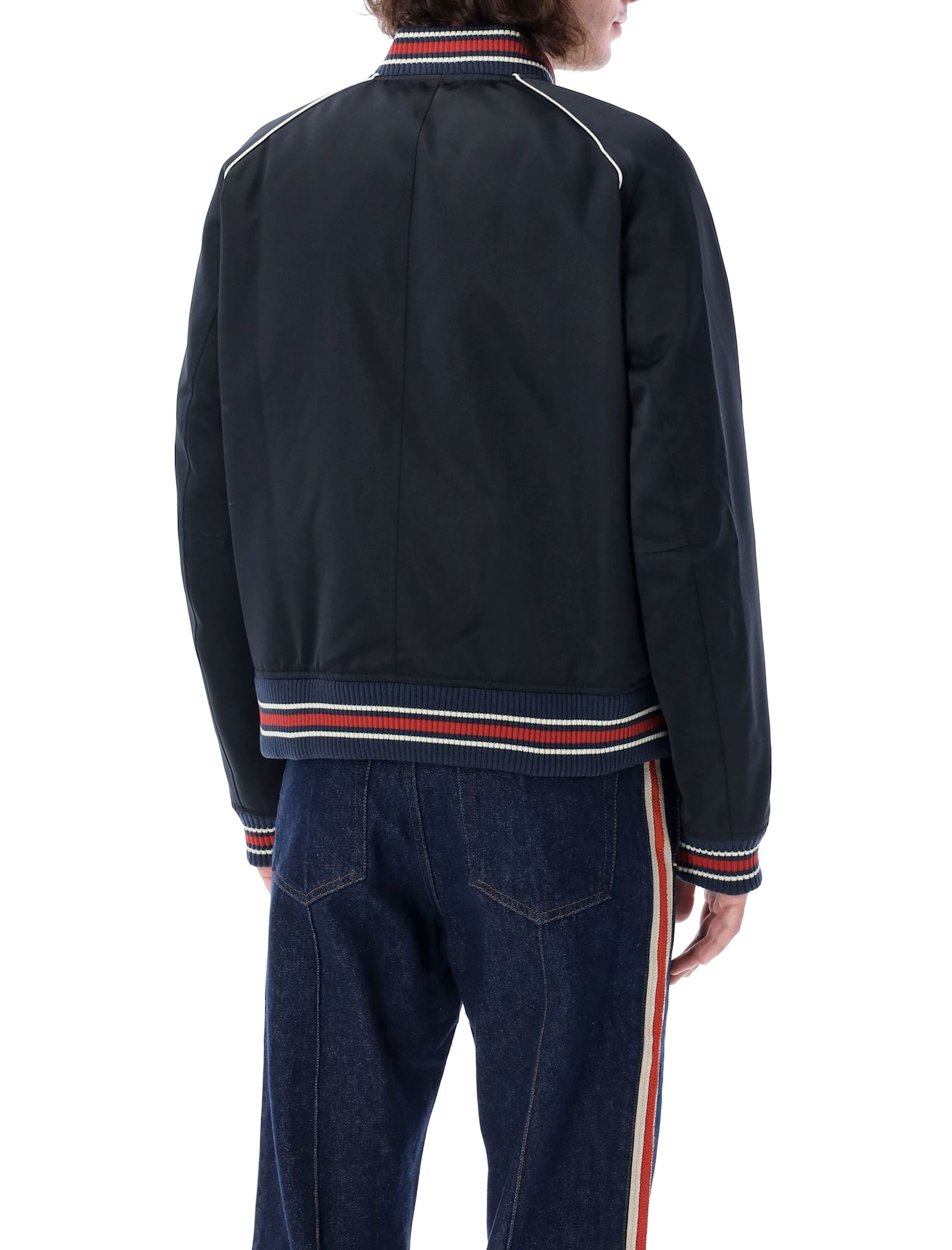 Shop Wales Bonner Marvel Varsity Jacket In Navy