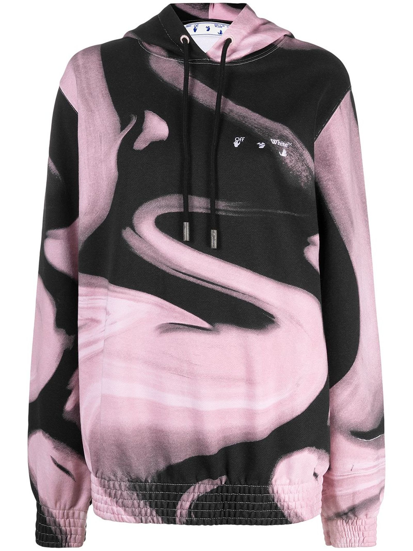 Shop Off-white Pink And Black Liquid Melt Hoodie In Fantasia