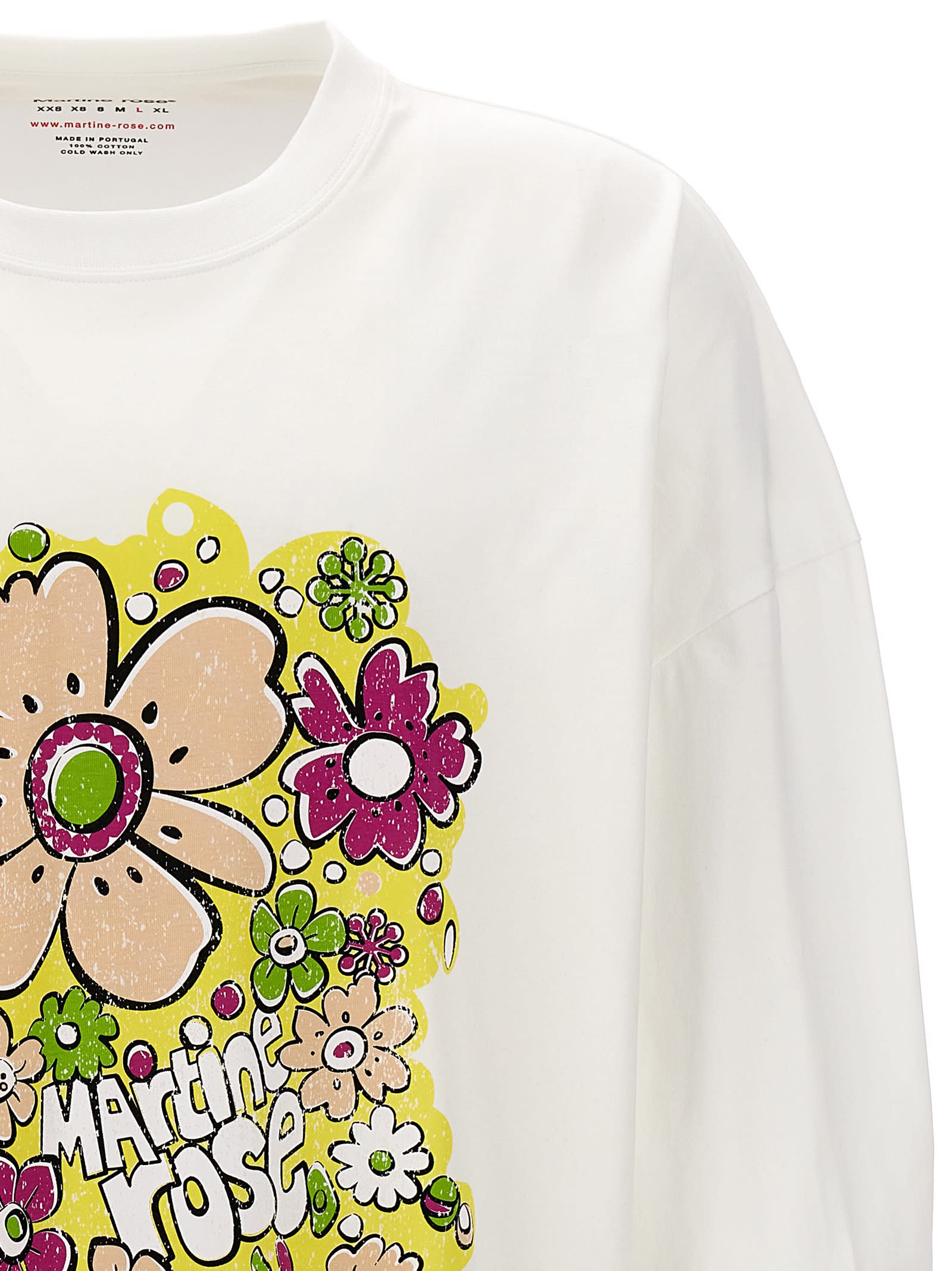 Shop Martine Rose Festival Flower T-shirt In White