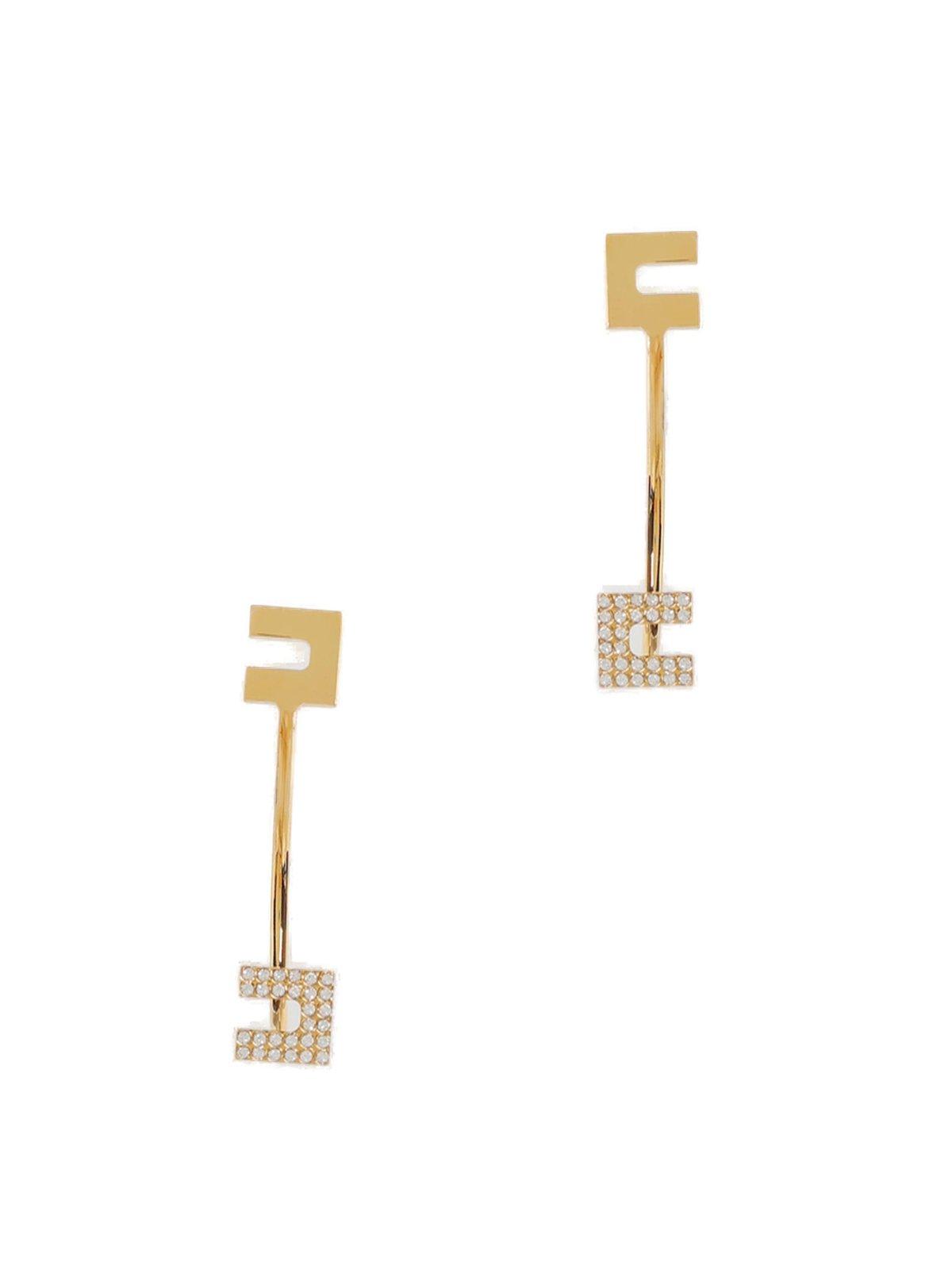 Elisabetta Franchi Embellished Half-ring Earrings
