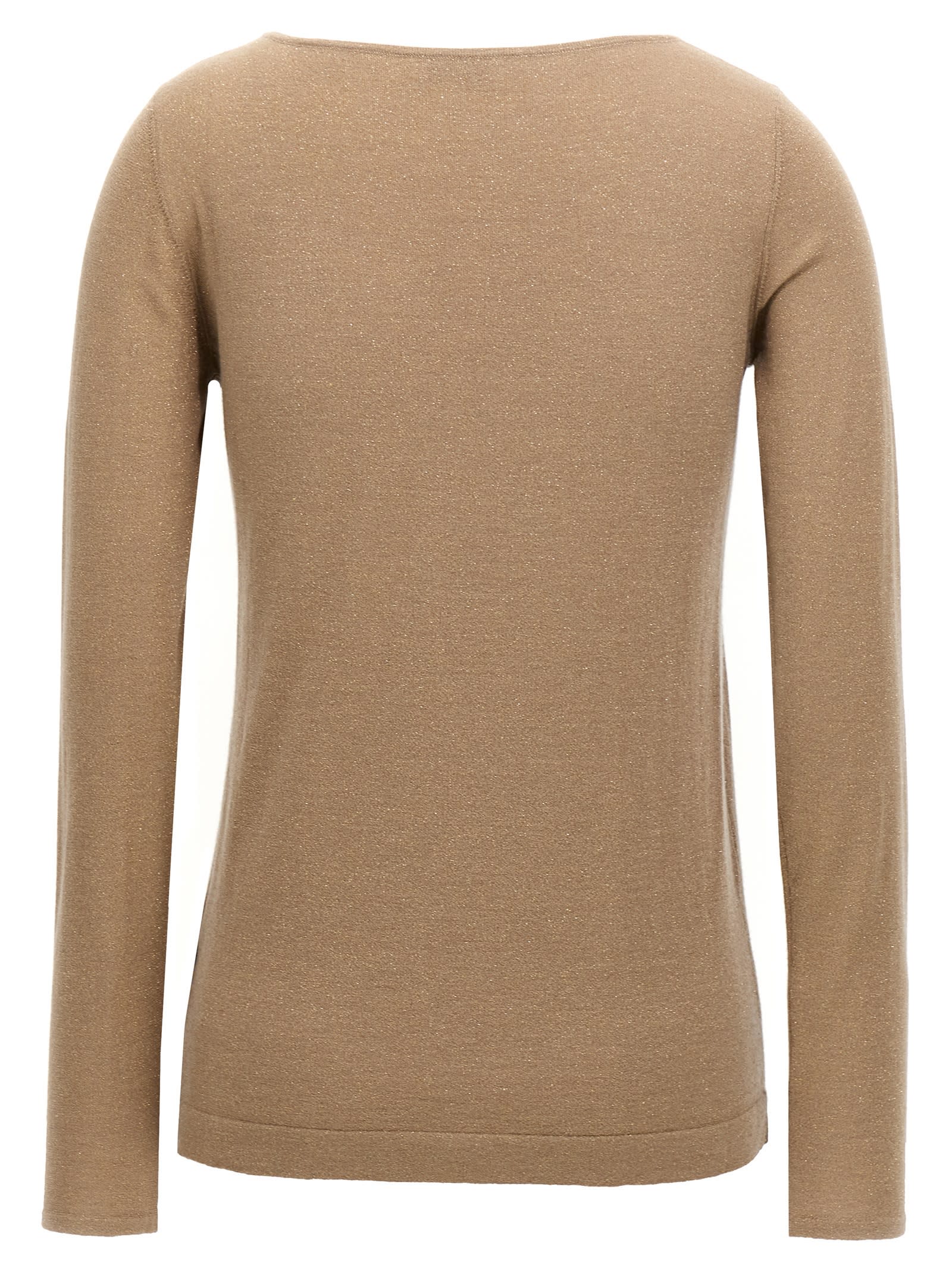 Shop Brunello Cucinelli Lurex Sweater In Beige