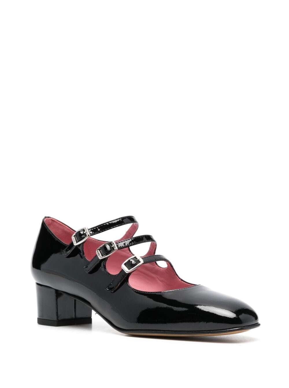 Shop Carel Kina Black Mary Janes With Straps And Block Heel In Patent Leather Woman