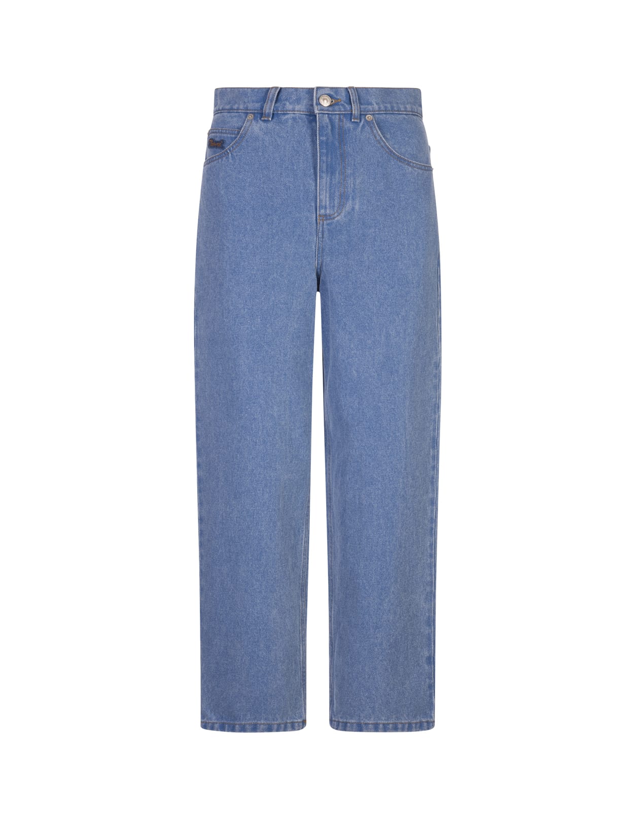 Shop Marni Carrot Jeans In Cobalt Blue Organic Denim